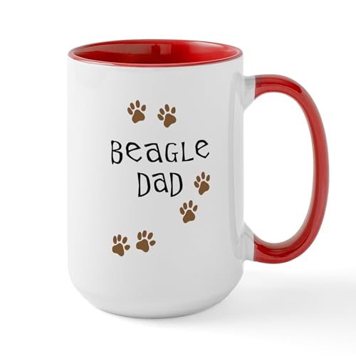 White/Red Inside - Beagle Dad Ceramic Mug
