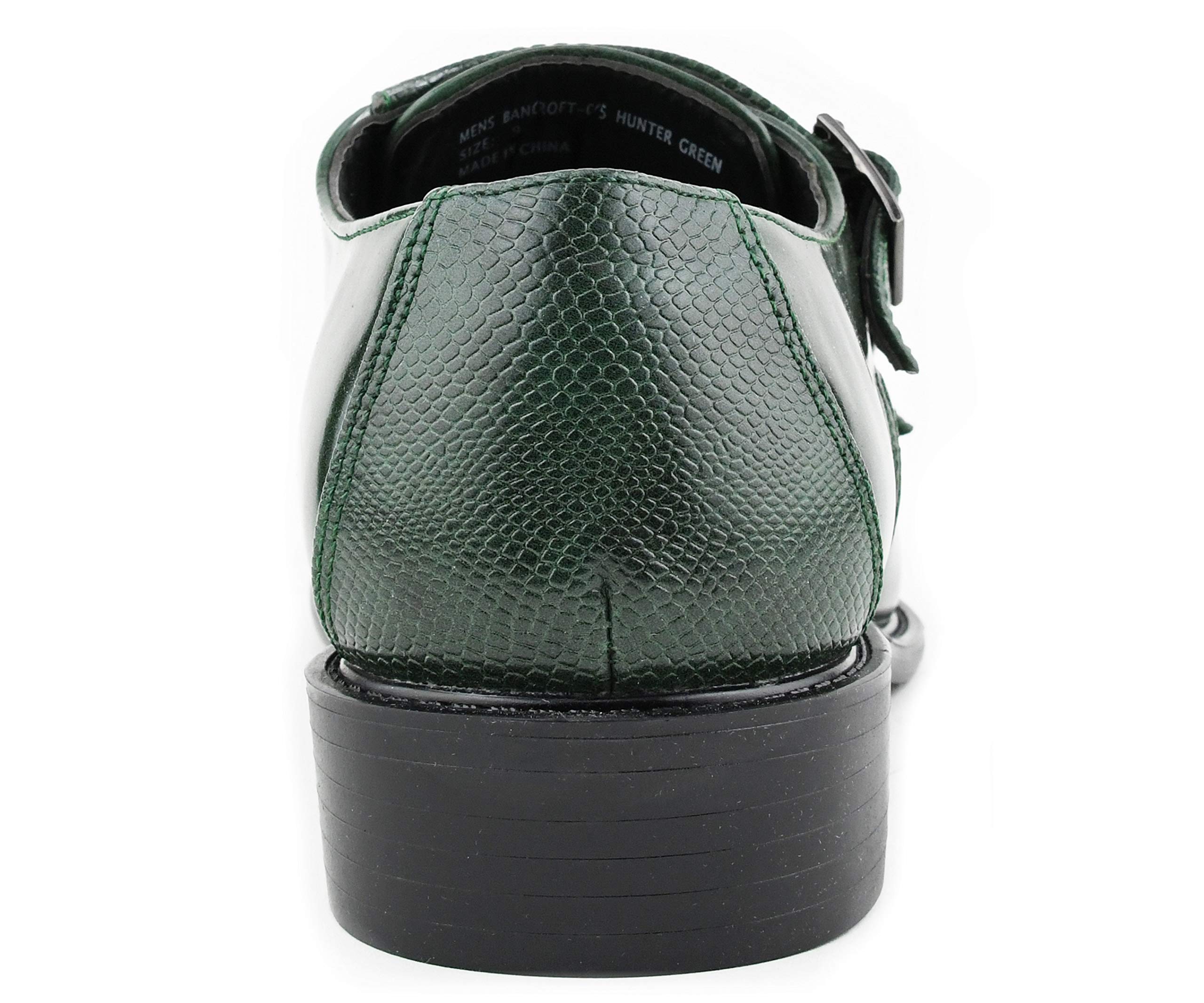 Bolano Bancroft Men's Monk Strap Dress Shoes - Slip On Formal Shoes with Embossed Cap Toe & Double Strap - Perfect for Business, Weddings & Office Wear