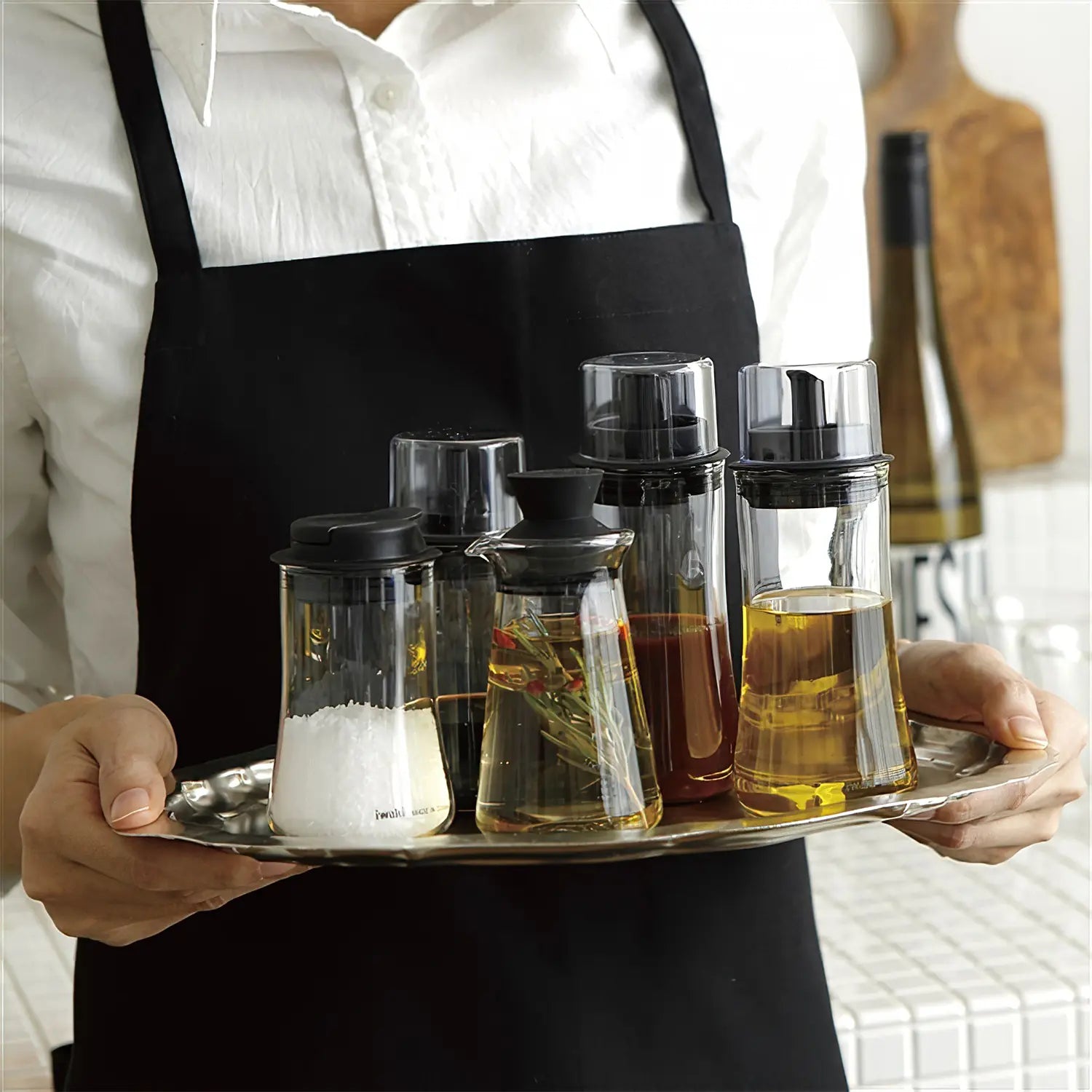 Iwaki Heat-Resistant Glass Sauce Cruet with Lid - Perfect for Salad Dressing, Olive Oil & Vinegar - Ideal for Kitchen, Dining & Gifting