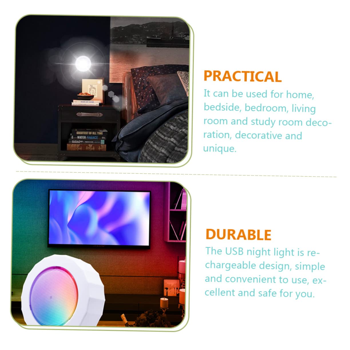 Garneck Cordless LED Night Light - 5 Pack Dimmable Nightlight for Bedroom, Nursery, Bathroom - Romantic Atmosphere Light for Couples, Kids, Home Decor