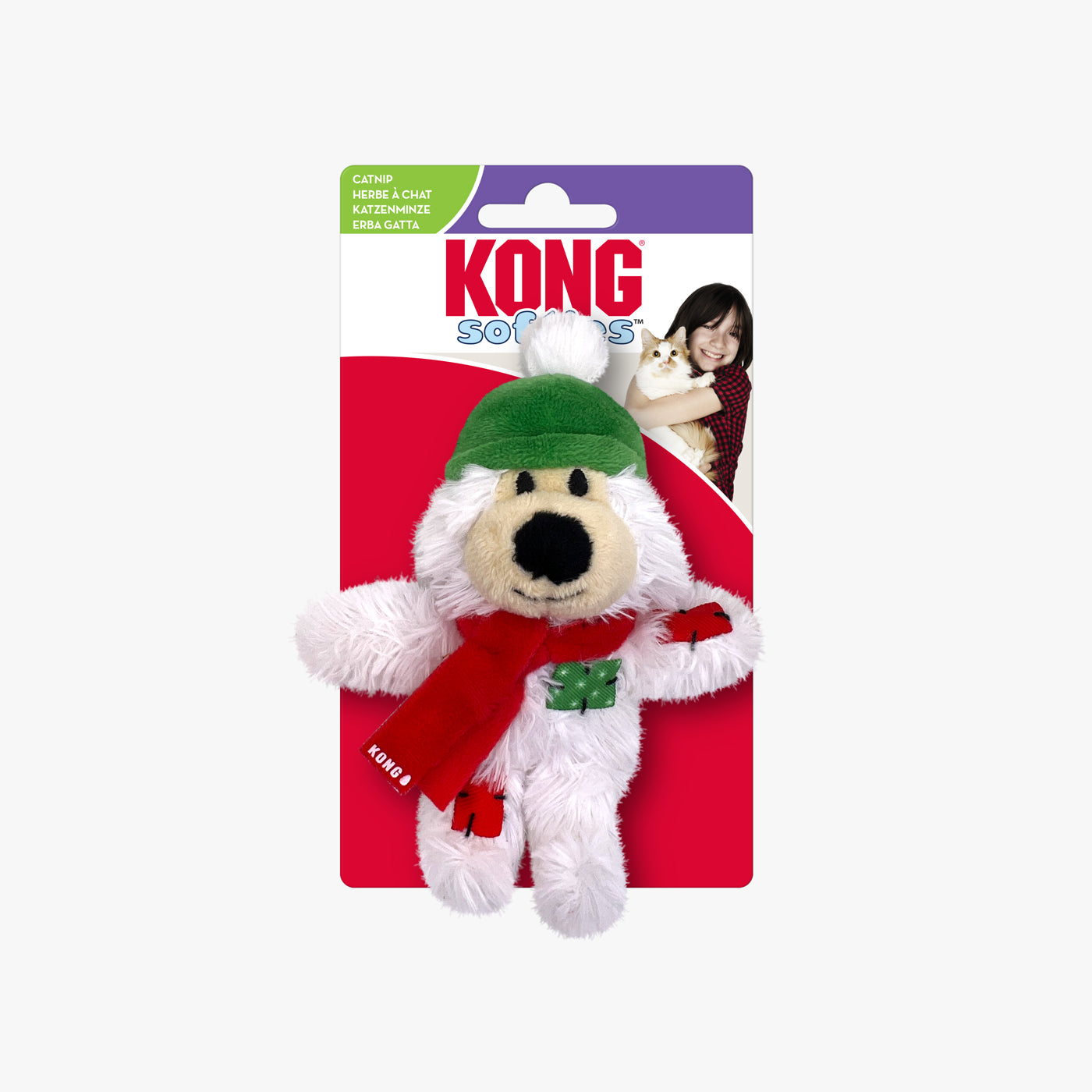 KONG Holiday Softies Bear Assorted - Durable Dog Chew Toy for Aggressive Chewers, Christmas Stocking Stuffer for Pets, Interactive Play & Training Reward for Puppies & Dogs