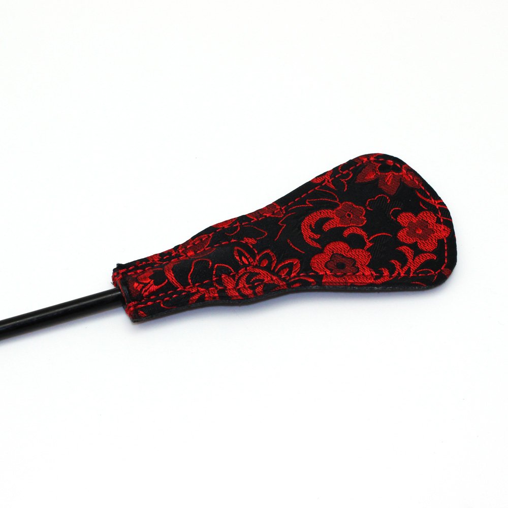 Premium SMspade Riding Crop with Tickler Feather - Adult Flirting Spanker Toy in Red & Black - Perfect for BDSM, Role Play & Sensual Play