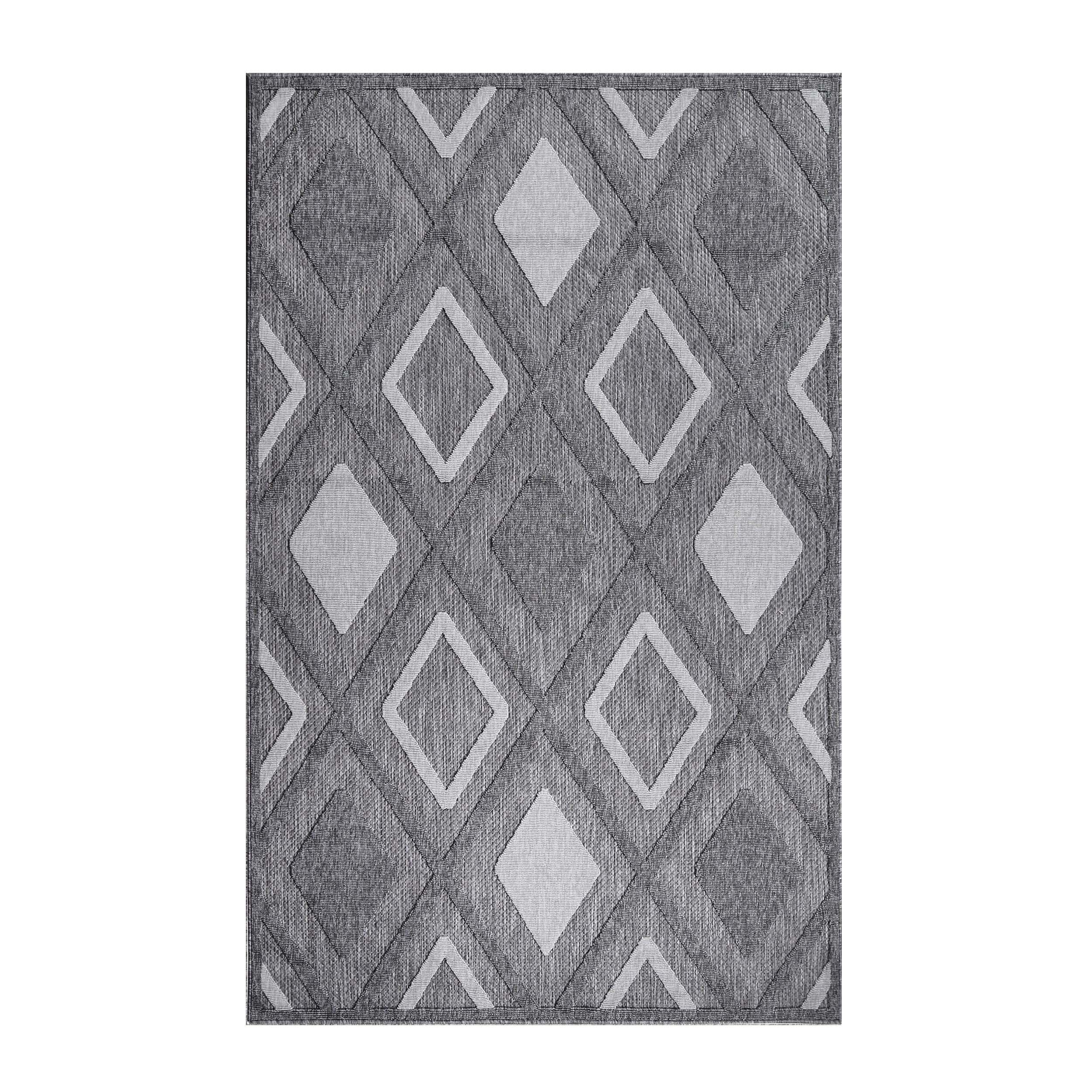Daelyn Modern Diamond Lattice Indoor Outdoor Area Rug - Non-Slip Soft Living Room Bedroom Rug for Home Decor