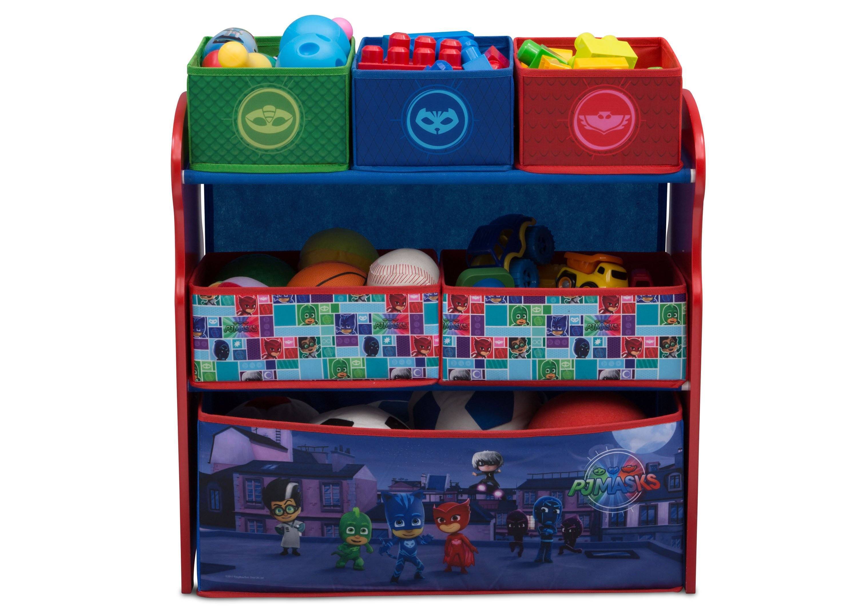 PJ Masks Toy Storage Organizer with Multiple Bins - Kids Room Organization for Toys, Books & Supplies - Perfect for Playroom, Bedroom & Daycare
