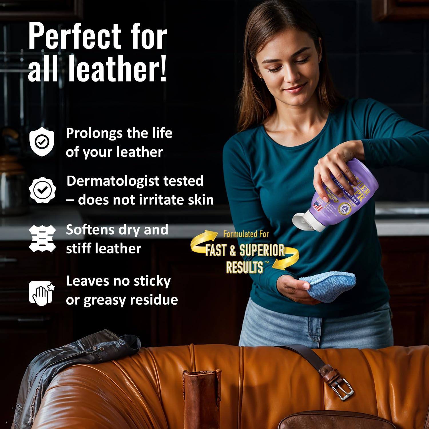 Leather CPR Cleaner & Conditioner - 32 oz Leather Care for Couches, Purses, Furniture & Car Seats | Restores & Protects Leather | Ideal for Home, Office & Auto Use