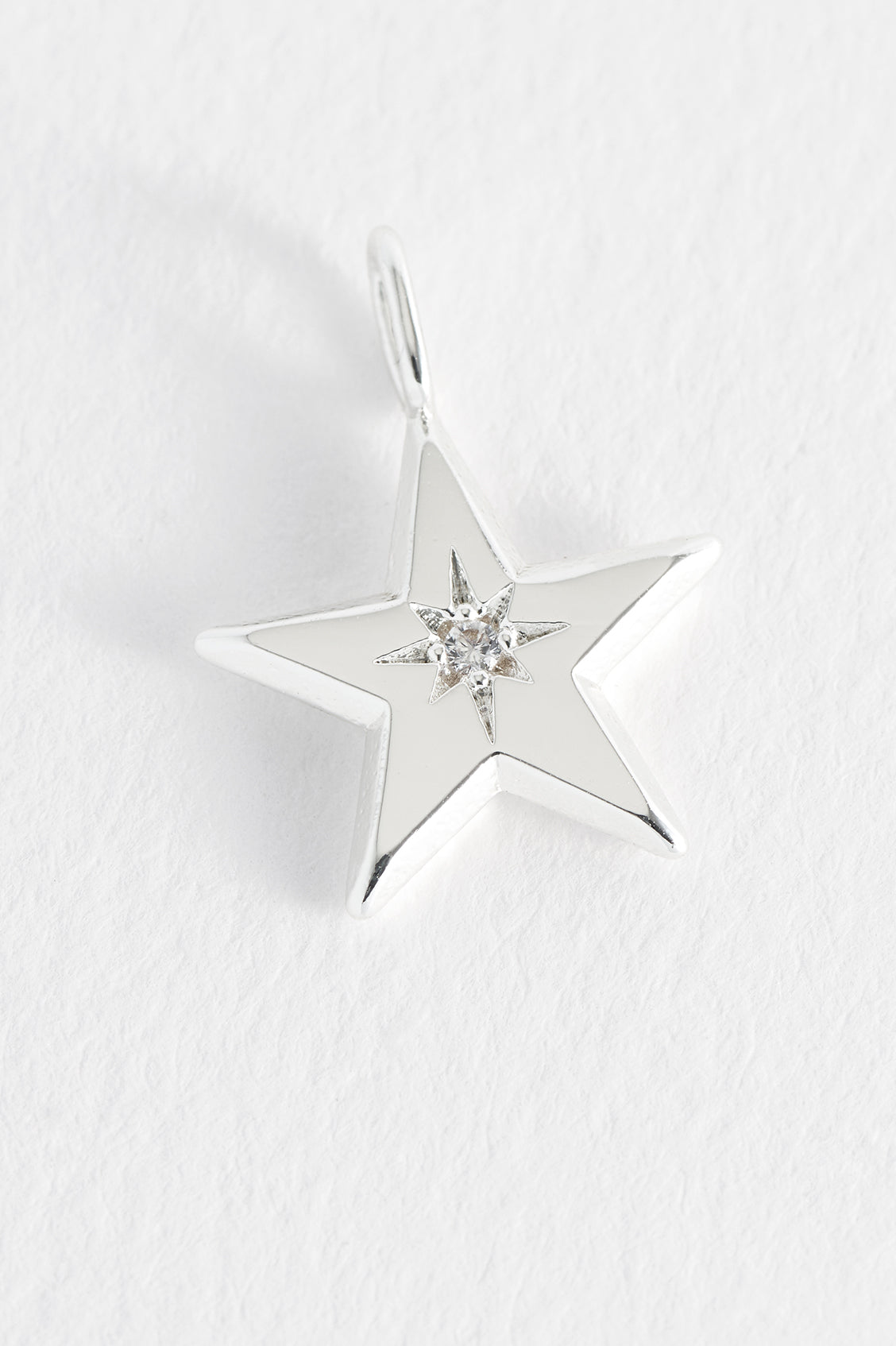 925 Sterling Silver Plated Knife Edge CZ Star Pendant Charm - Perfect for Necklaces, Bracelets & Jewelry Making | Elegant Gift for Women & Girls