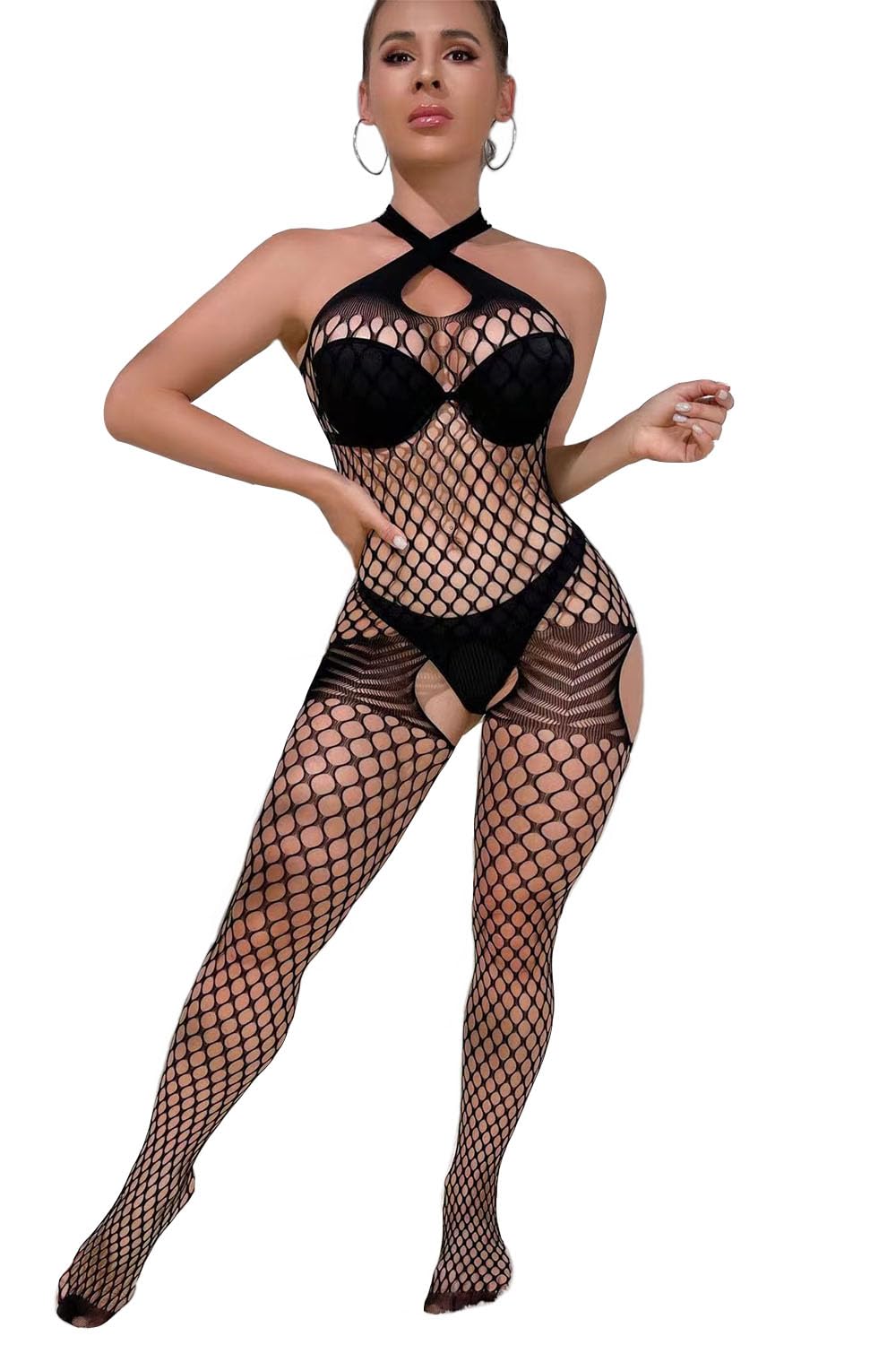 Mom & Myaboys Women's Fishnet Bodystocking & Stockings - Sexy Lingerie Bodysuit for Women | Perfect for Valentine's Day, Boudoir Photography & Romantic Nights
