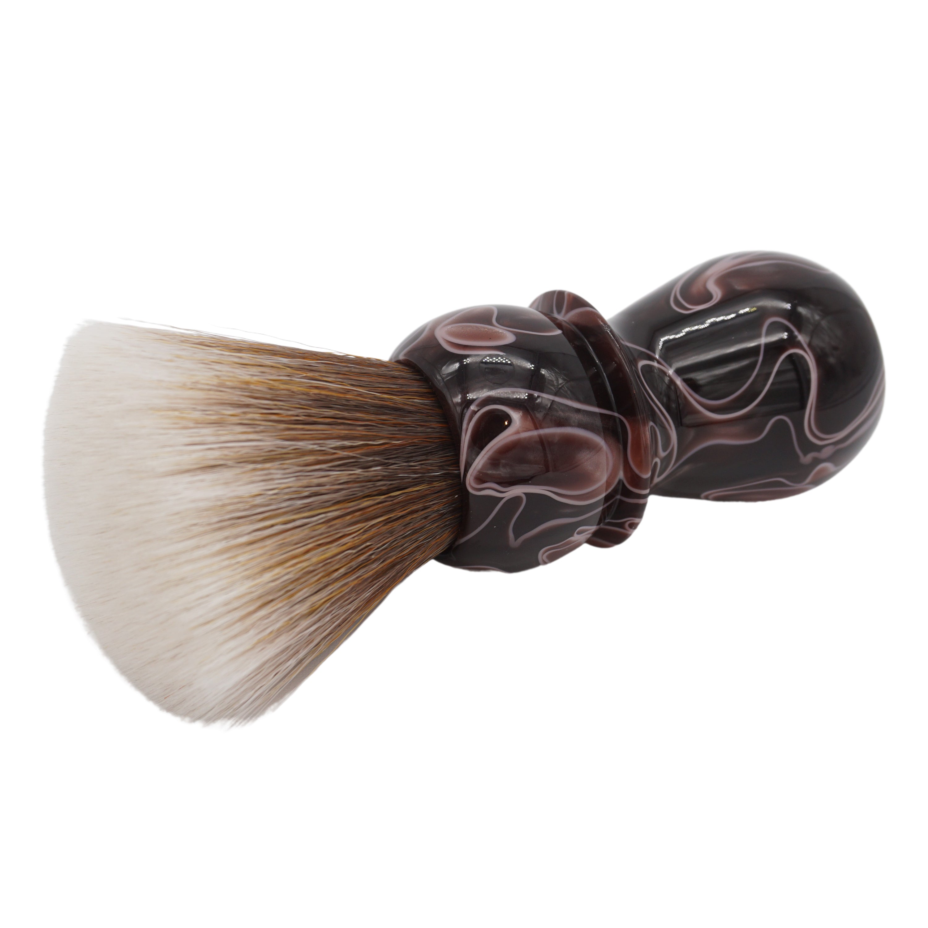 AP Shave Co. 24mm Synbad Fan Synthetic Shaving Brush - Premium Brown Shave Brush for Men | Perfect for Wet Shaving & Beard Grooming at Home
