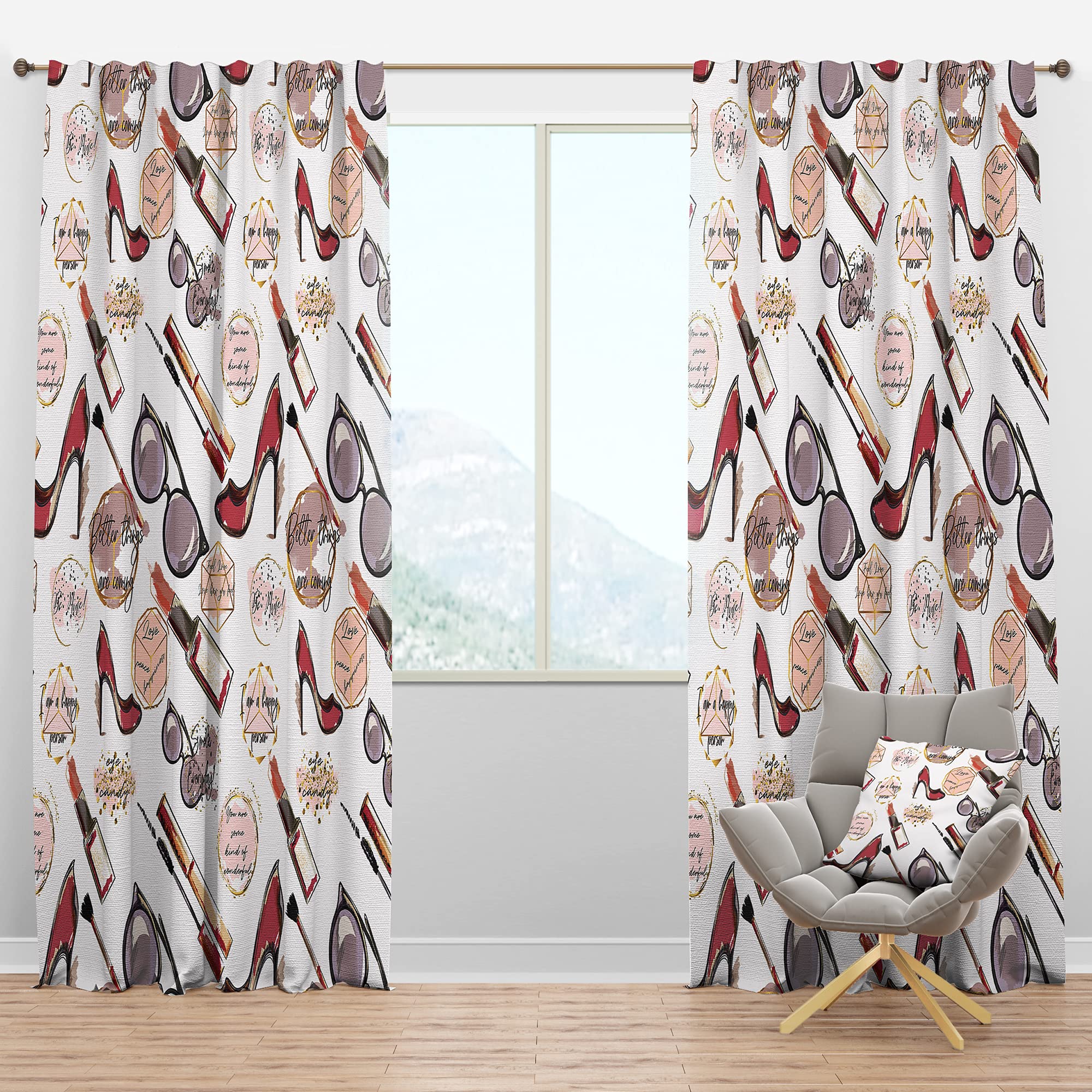 Blackout Curtains 'Fancy Happy Lady Makeup' - Thermal Insulated Single Panel (52x84 inches) for Bedroom & Living Room - Perfect for Light Blocking, Privacy & Energy Saving