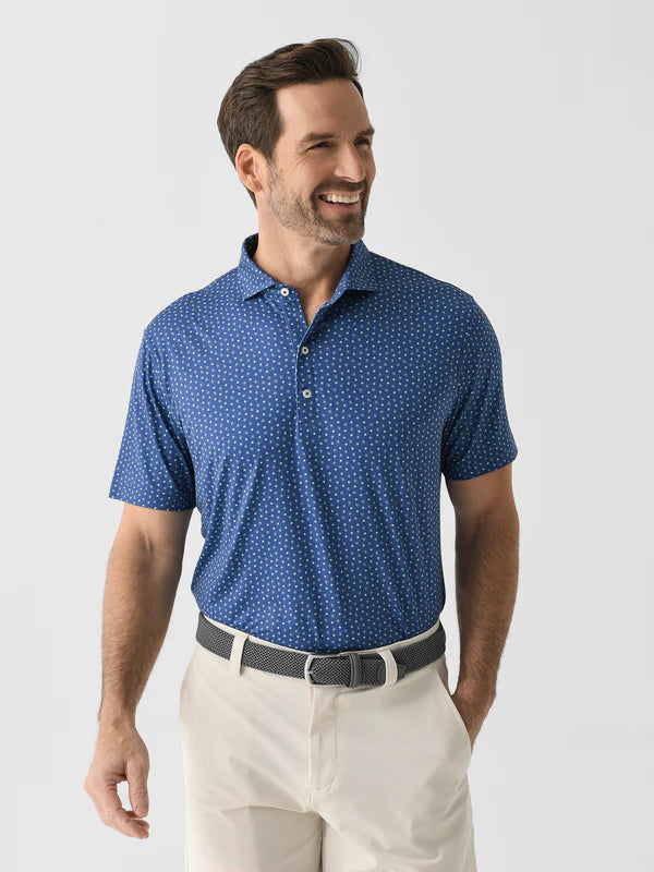 Johnnie O Top O The Mornin Featherweight Polo Shirt for Men - Lightweight Breathable Golf & Casual Wear - Lake Blue