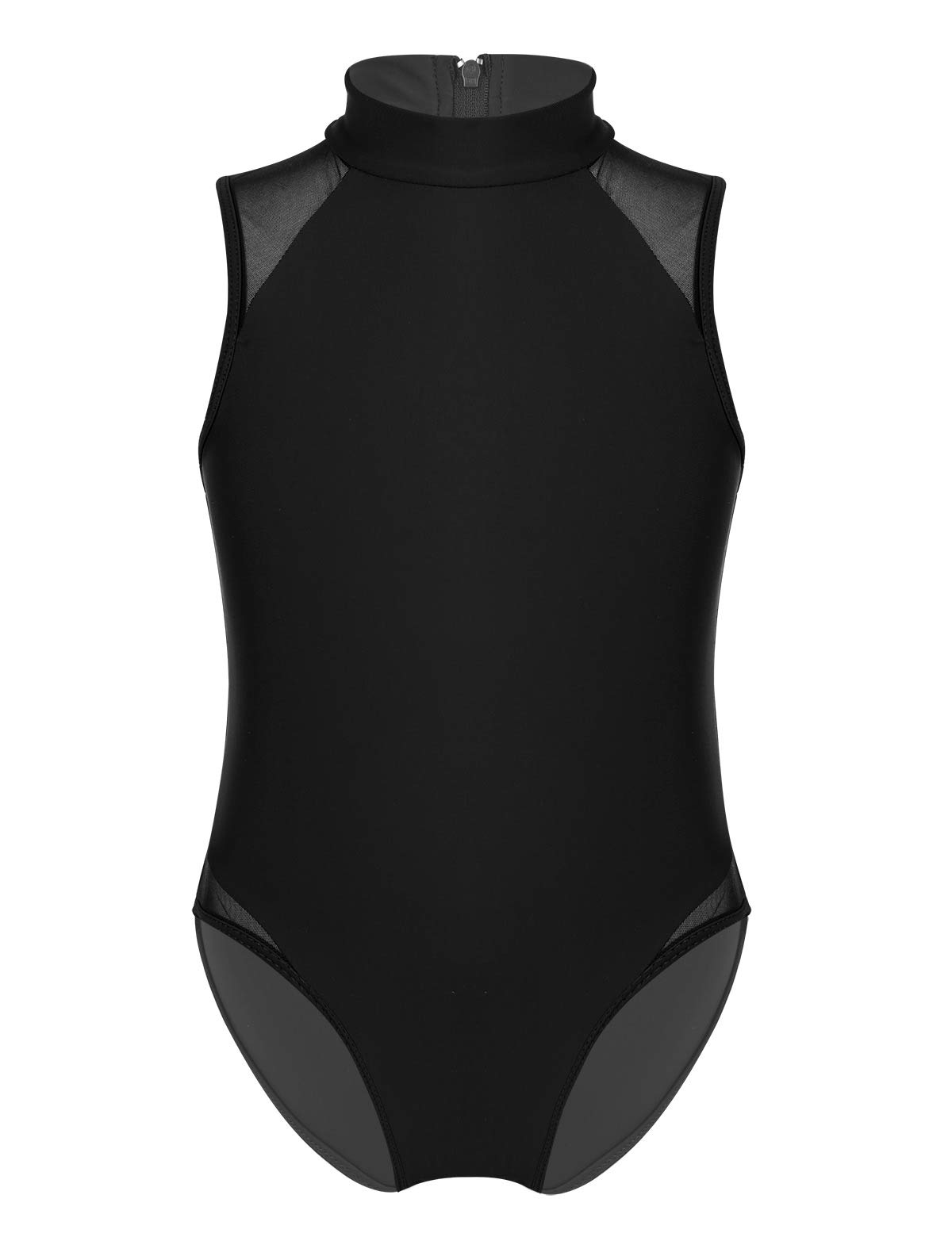 Mufeng Girls' Gymnastics Leotard - Sleeveless Mock Neck Zipper Ballet Dancewear for Kids | Perfect for Ballet Class, Gymnastics Practice & Dance Performances