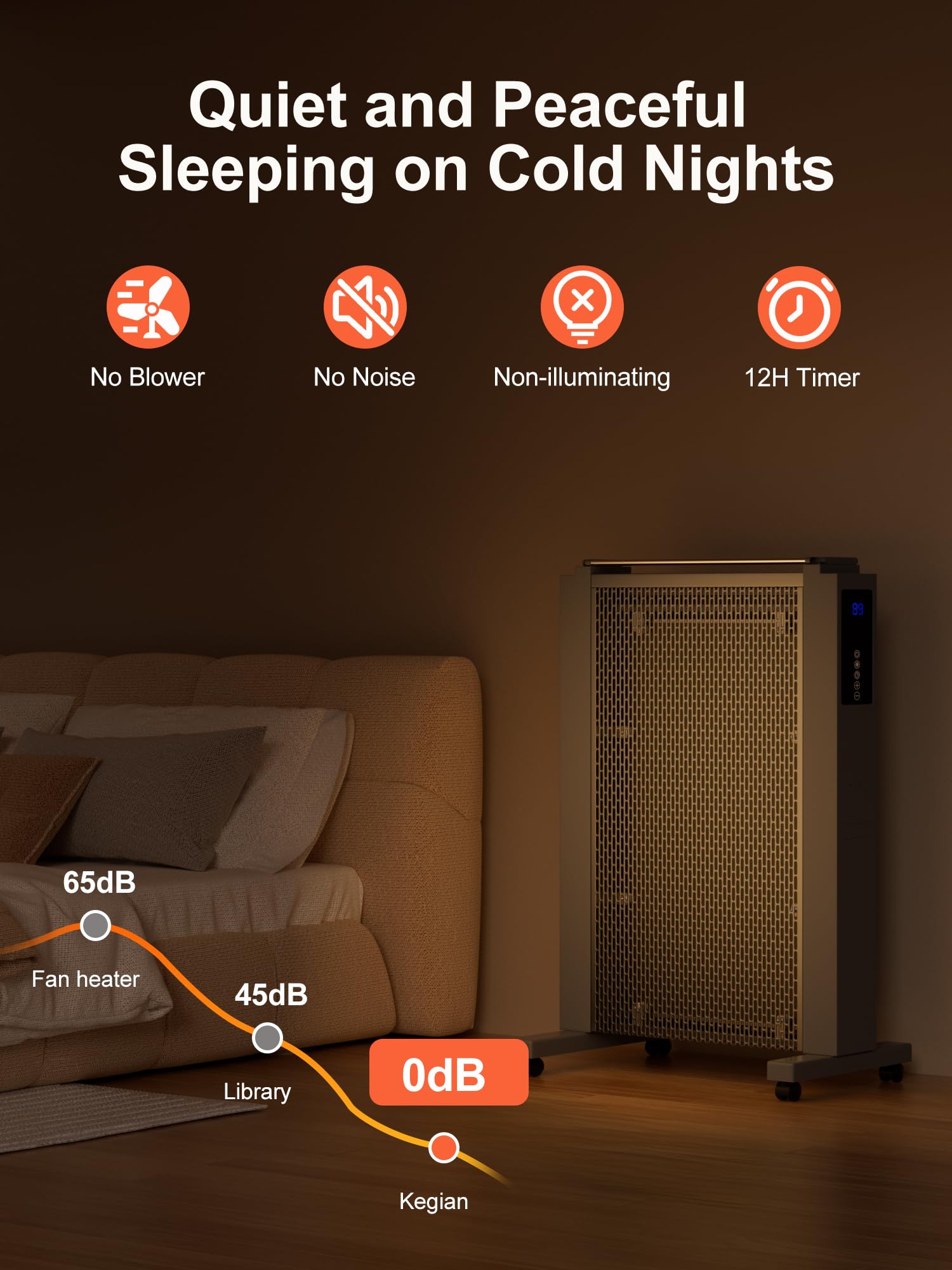 1500W Portable Electric Space Heater with Thermostat & Remote - 12H Timer, Quiet & Safe for Large Rooms - Perfect for Bedroom, Office, Home & Garage Use (33 Inch) - Stay Warm All Winter Indoors