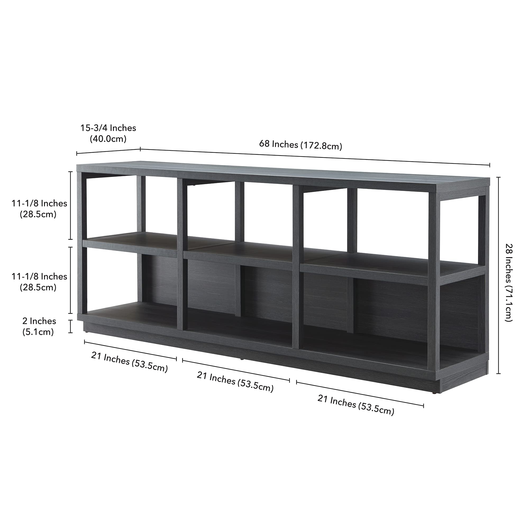 Thalia 80-Inch Rectangular TV Stand in Charcoal Gray - Modern Entertainment Center for Living Room, Bedroom & Home Theater