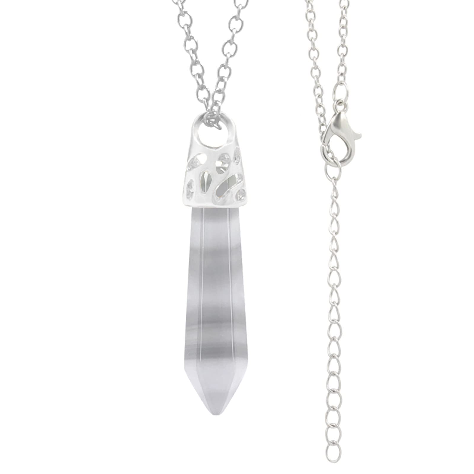 Rose Quartz Healing Crystal Necklace - Natural Hexagonal Gemstone Pendant for Spiritual Energy & Emotional Balance | Perfect for Meditation, Yoga & Daily Wear