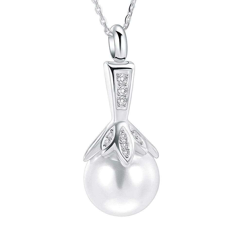 Memorial Jewelry for Ashes - Elegant Pearl Urn Necklace, Cremation Jewelry Keepsake for Women | Perfect for Honoring Loved Ones, Sympathy Gifts & Memorial Services
