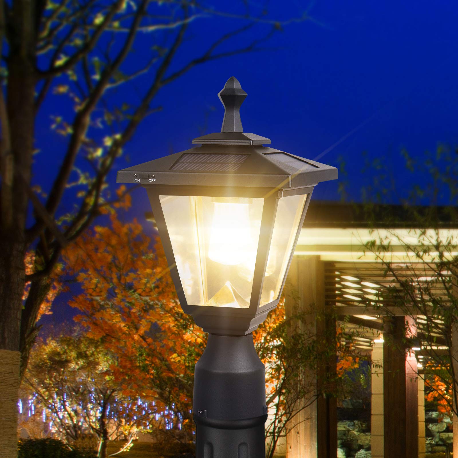 KMC LIGHTING ST4330Q-AA 100 LUMENS Solar Post Lamp - Weatherproof Cast Aluminum Outdoor Solar Light for Garden, Yard, Pathway, and Landscape Lighting | Perfect for Driveways, Patios, and Walkways
