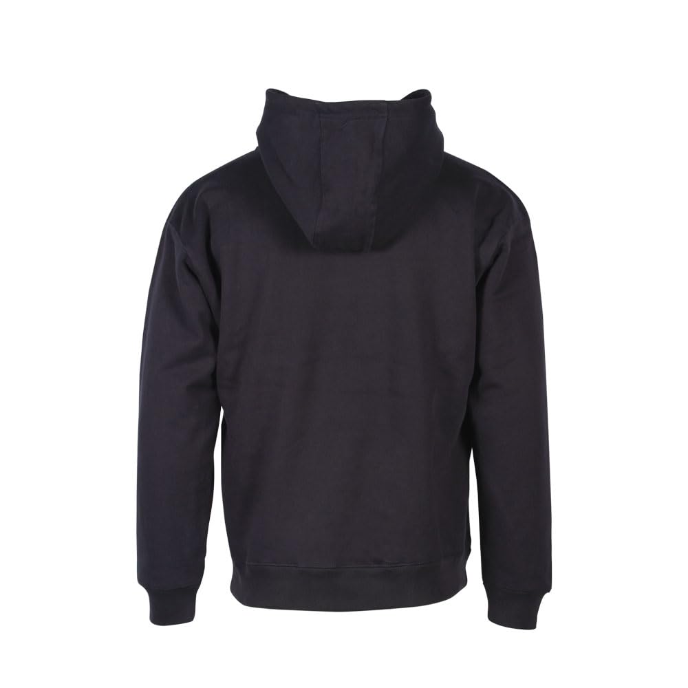 Men's Heavyweight Double-Thick Hooded Pullover Sweatshirt with Snap Neck Collar & Handwarmer Pockets - Warm Winter Work Hoodie for Outdoor Jobs, Construction & Cold Weather Activities
