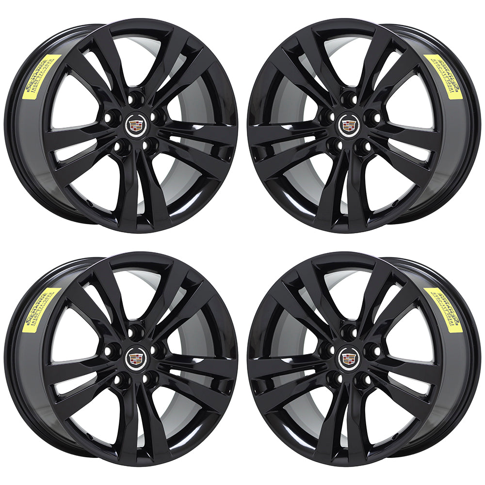 18x8.5 & 18x9.5 Gloss Black OEM Wheels Rims for Cadillac CTS V (4717 4719) - Perfect for Performance Upgrades & Custom Car Styling