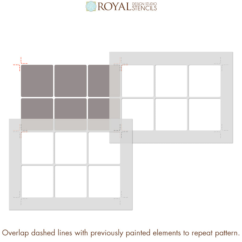 Ceramic Tile Stencils for Trompe L'oeil Painting - DIY Home Decor & Wall Art Design - Perfect for Bathroom, Kitchen Backsplash & Craft Projects