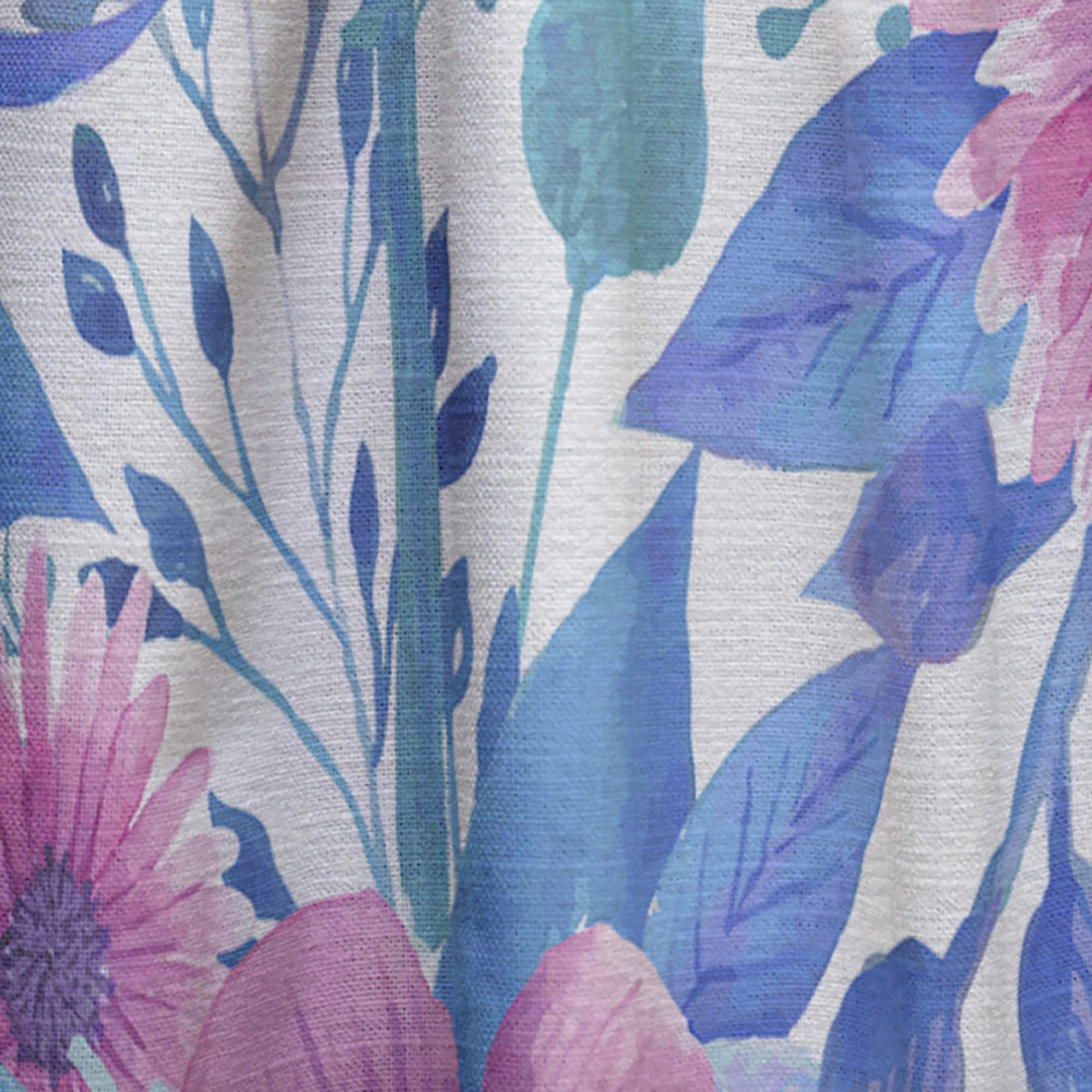 DesignQ Purple Pansy & Daisy Floral Curtains - Thermal Insulated Blackout Window Drapes for Bedroom & Living Room (52x90 Inch, Single Panel) - Perfect for Home Decor, Privacy & Energy Efficiency