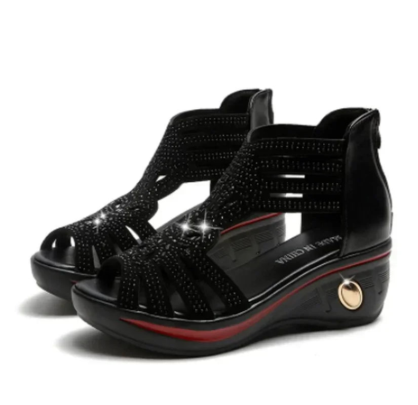 Women's Fashion Wedge Sandals - Elegant Hollow Out Summer Sandals with Comfortable Heels for Ladies | Perfect for Beach, Vacation, and Casual Outings