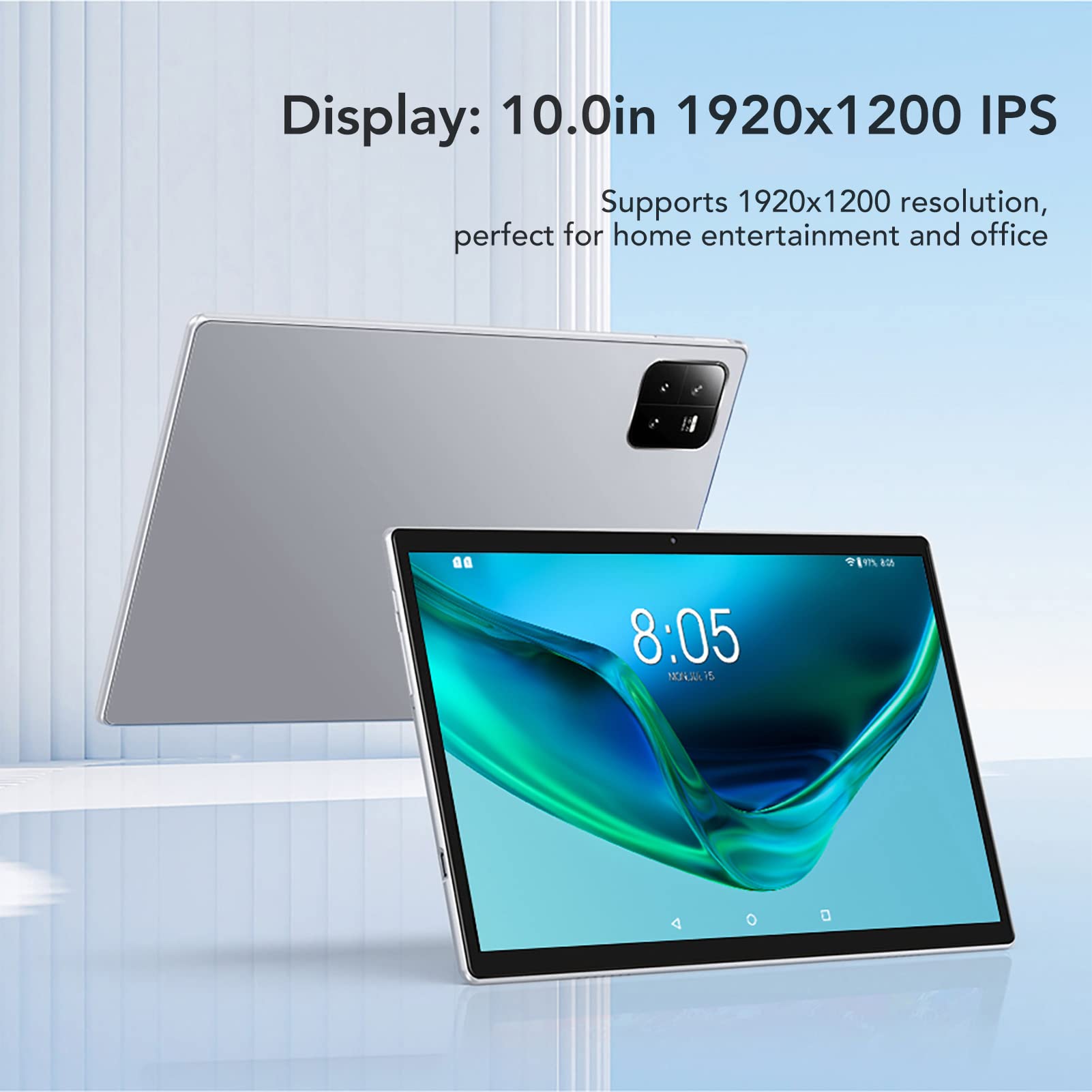 Naroote 10 Inch Tablet PC with 8800mAh Battery, Octa-Core CPU & Dual Camera - EU Plug for Travel, Work, and Entertainment