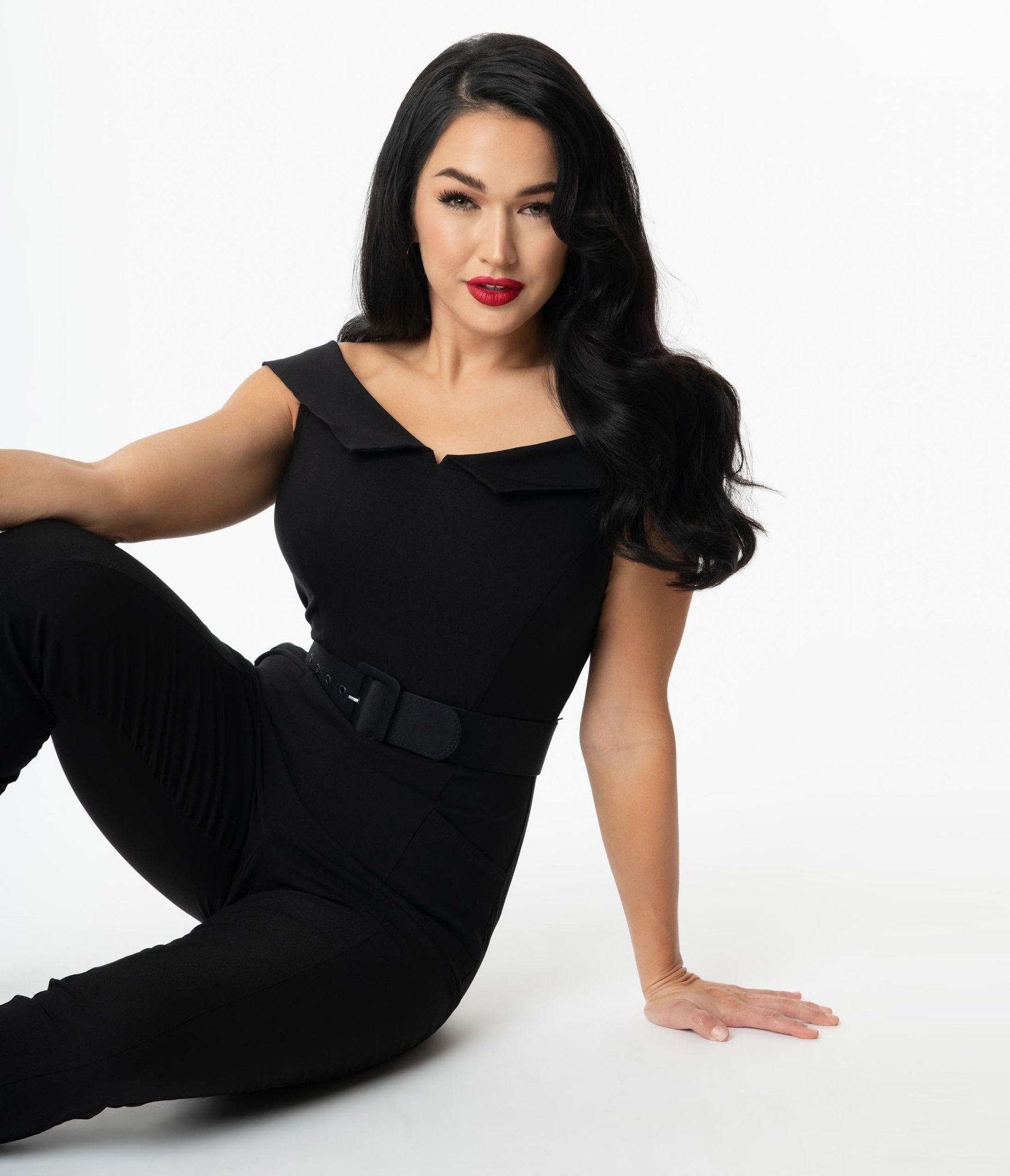 Unique Vintage Black Off Shoulder Gillian Jumpsuit for Women | Elegant One-Piece Romper | Perfect for Date Night, Cocktail Parties & Summer Weddings