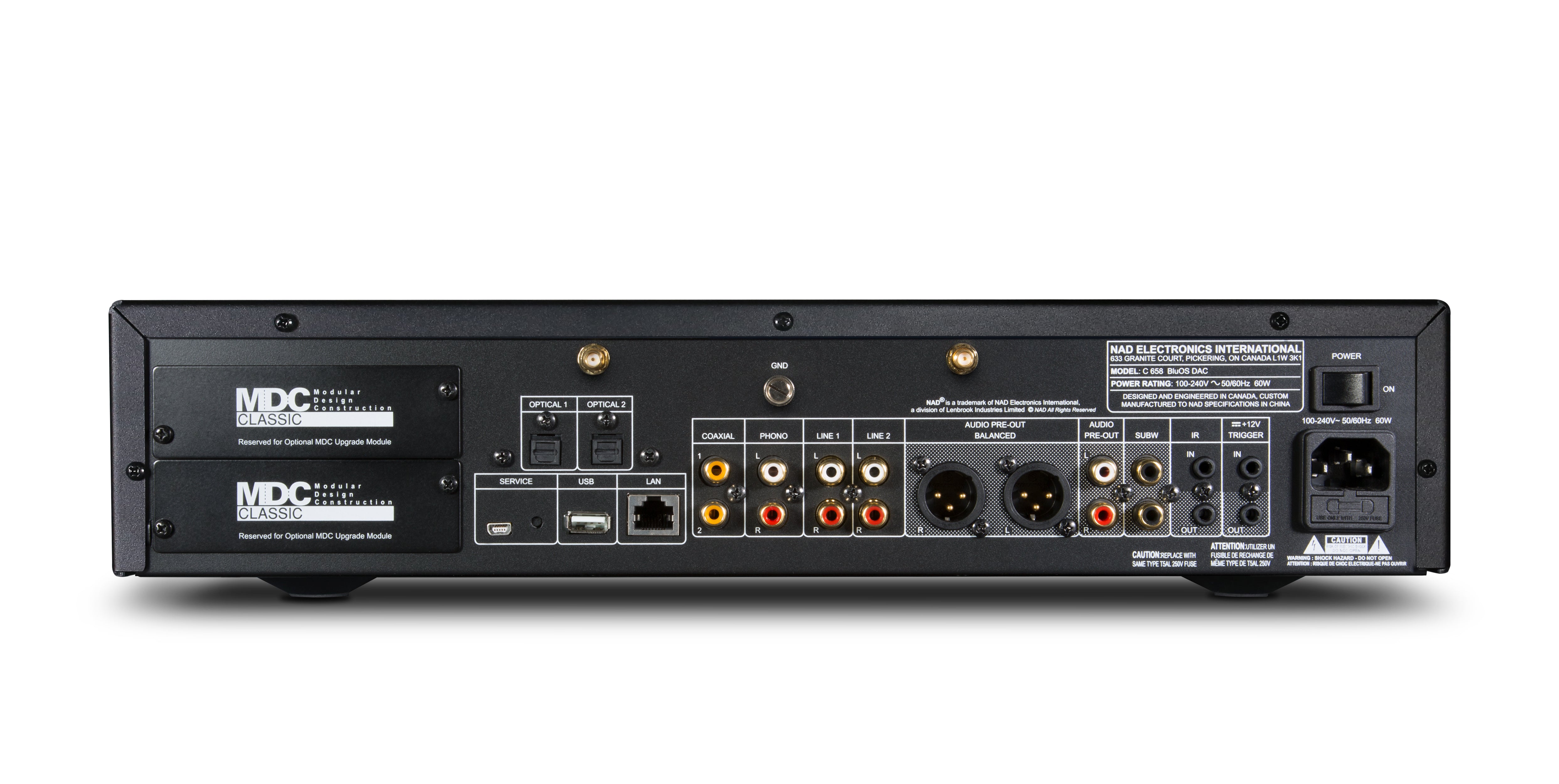 NAD C 658 BluOS Streaming DAC Preamplifier - High Resolution Network Audio Player with Dirac Live Room Correction | Perfect for Home Theater & Hi-Fi Music Systems