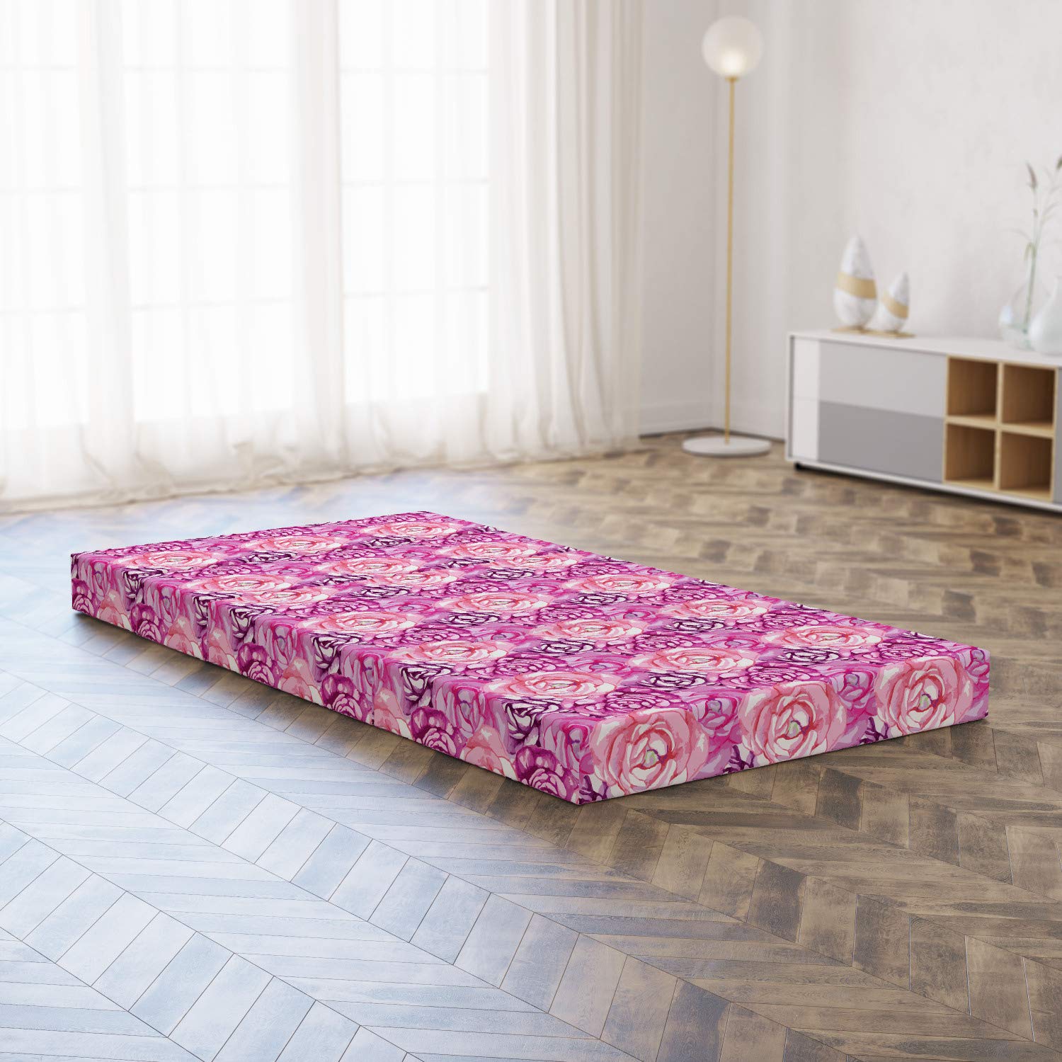 Ambesonne Floral Foldable Mattress - 74.8