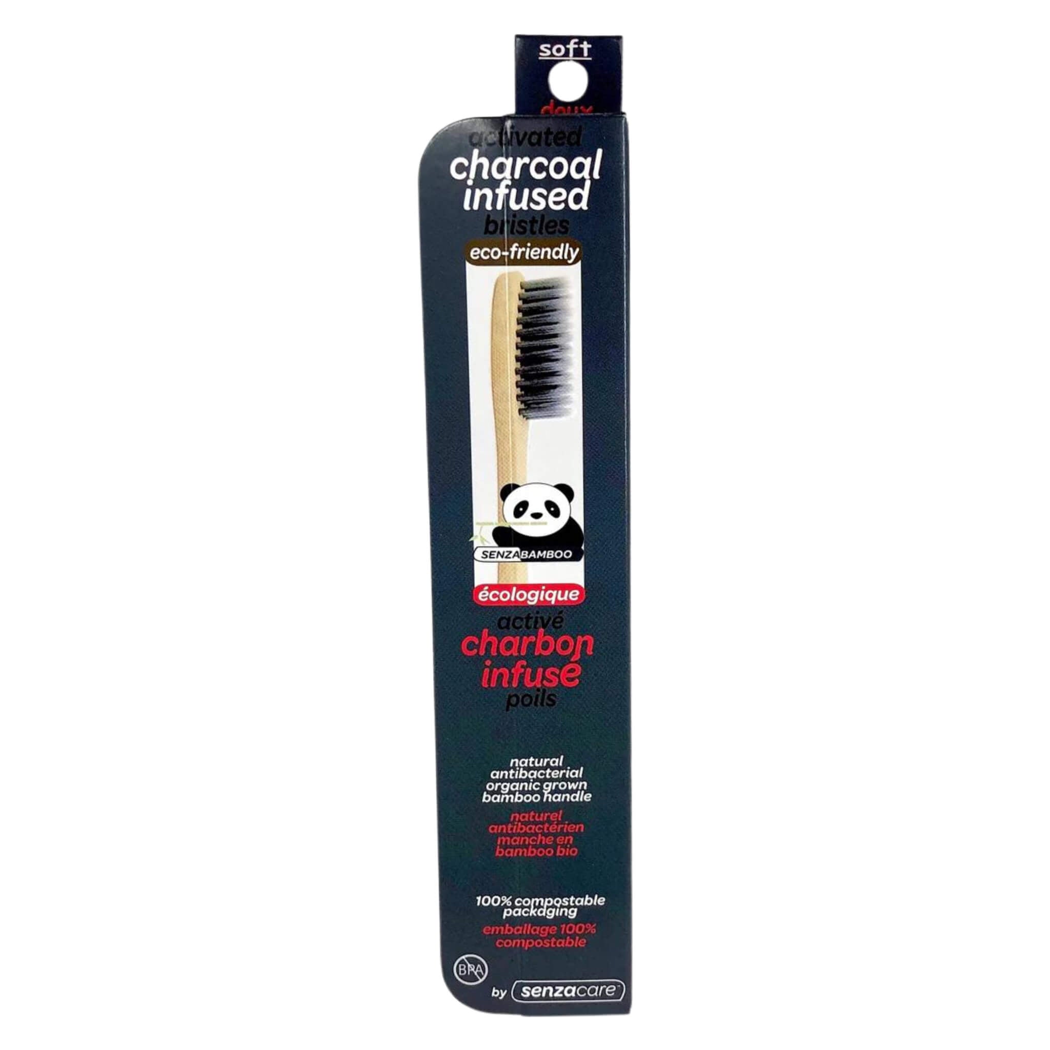 Eco-Friendly Bamboo Toothbrush with Activated Charcoal - Natural Biodegradable Toothbrush for Adults & Kids - Perfect for Travel, Home & Zero-Waste Lifestyle
