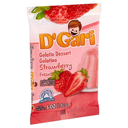 4-Pack D GARI Strawberry Gelatin Mix - 4.2 oz Sugar-Free Dessert Powder for Baking, Jellies & Party Treats - Perfect for Snacks, Kids Lunchboxes & DIY Desserts (Pack of 4)