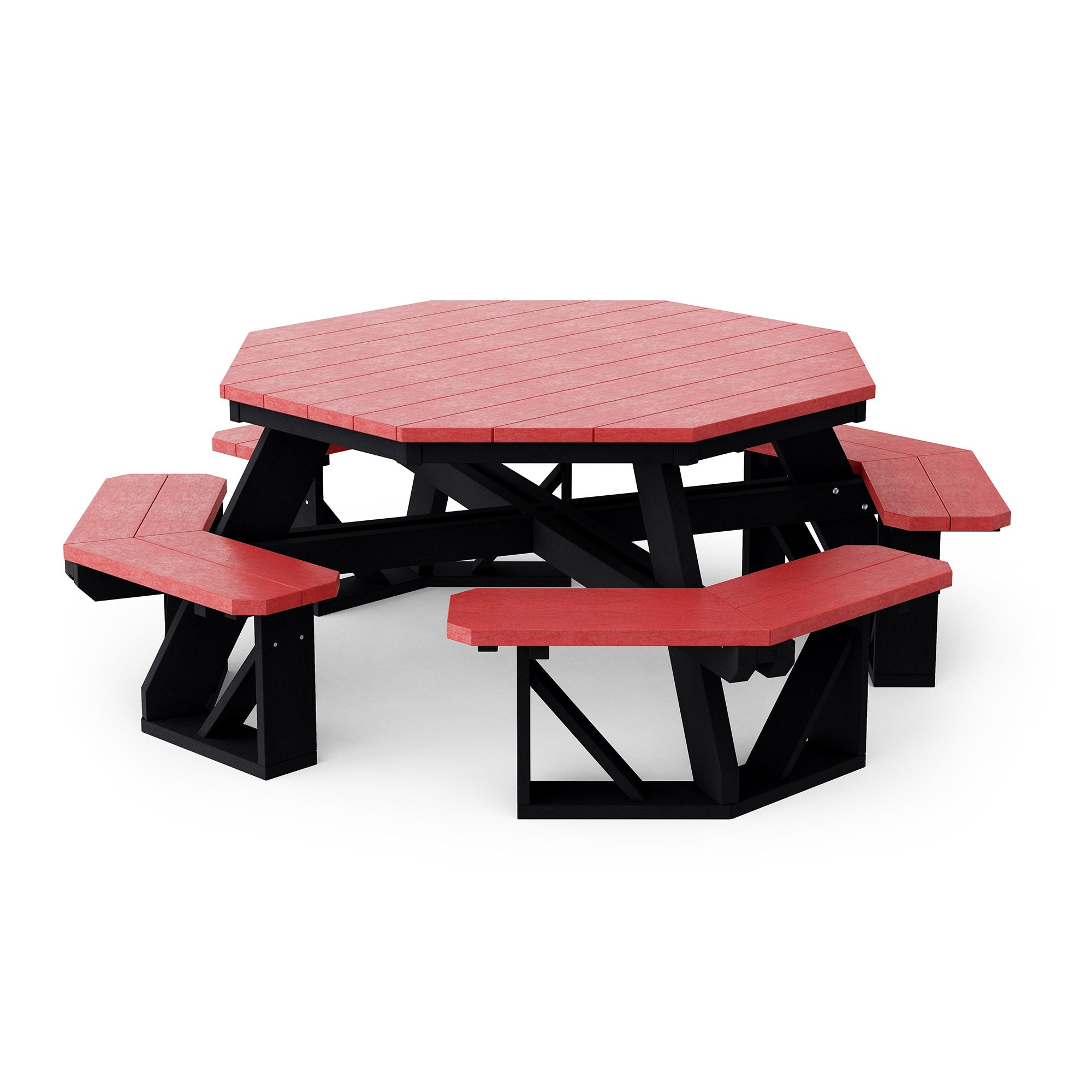Heritage Octagon Picnic Table - 8-Person Outdoor Dining Set for Backyard, Patio, Garden, Park & Camping - Durable All-Weather Wooden Picnic Bench