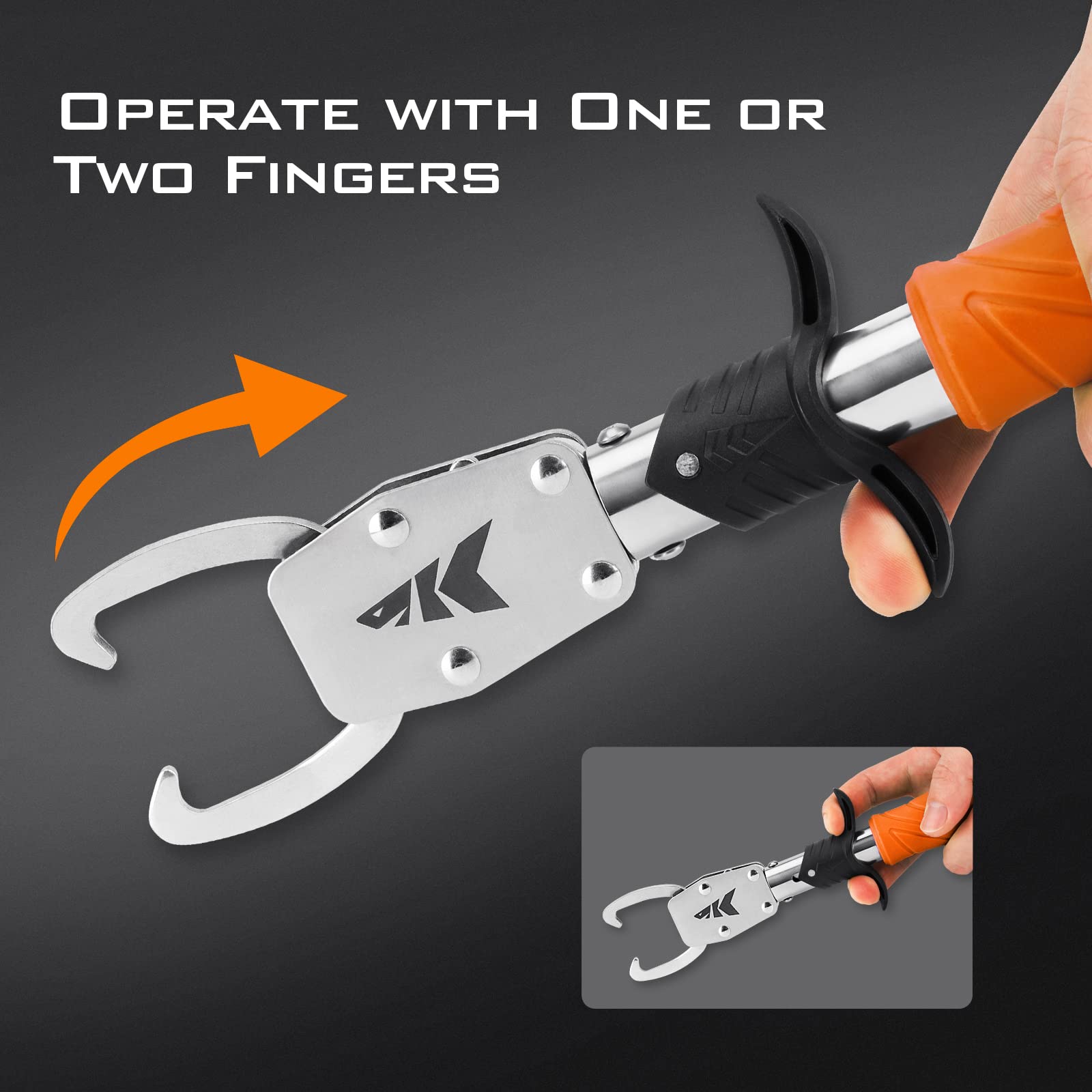 **KastKing Saltwater Resistant Fishing Pliers & Fish Lip Gripper Combo with Rubber Handle, Lanyard, Line Cutter & Hook Remover – Durable Fishing Gear for Saltwater, Freshwater & Ice Fishing – Perfect Gift for Anglers**