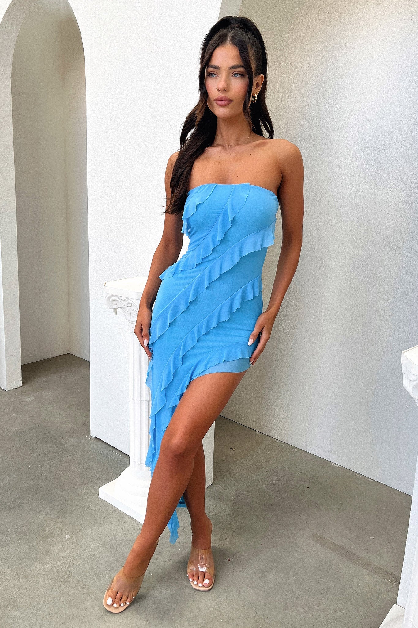 J'adore Women's Blue Floral Summer Dress - Elegant Flowy Maxi Dress for Beach, Party & Casual Wear