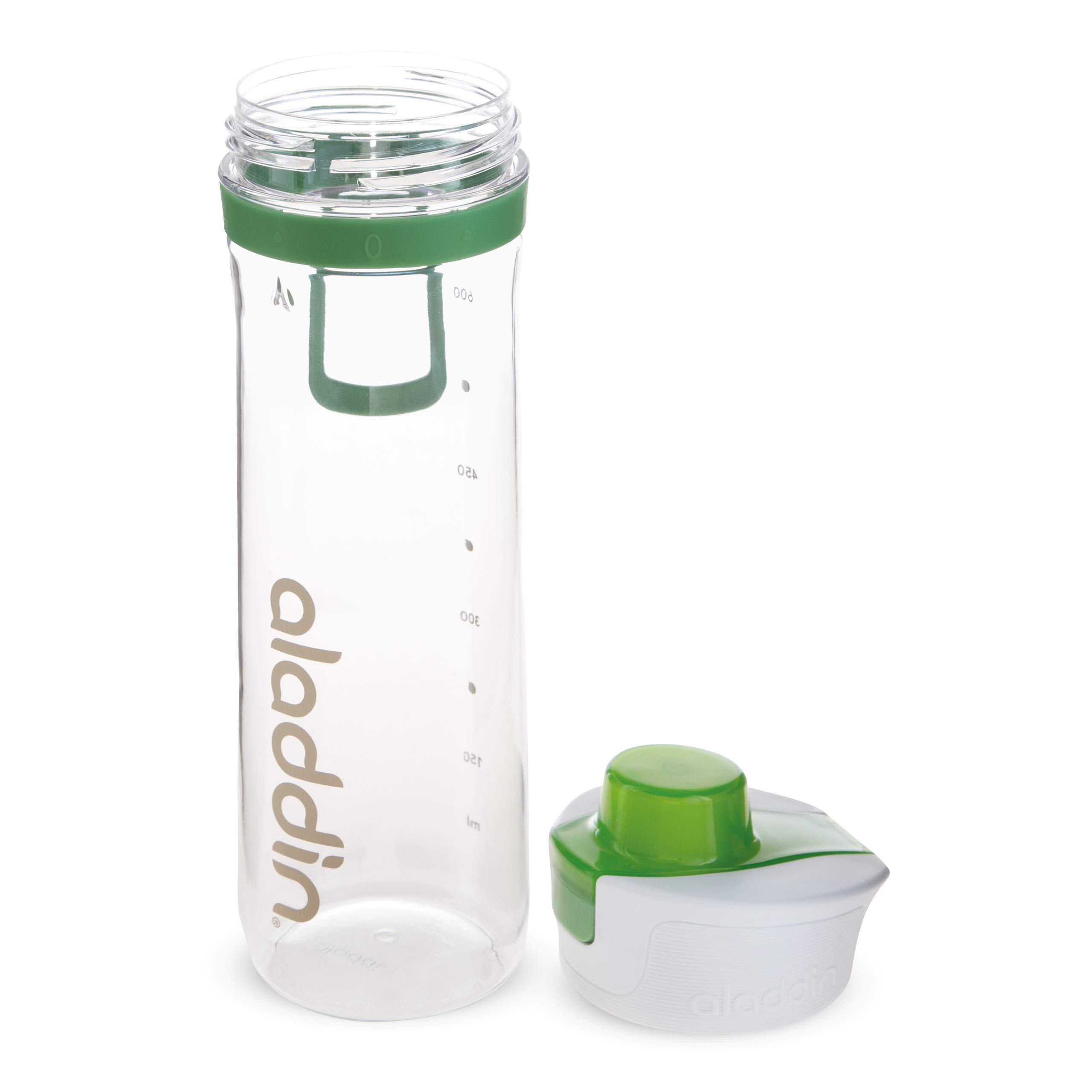Aladdin Active Hydration Tracker Water Bottle - 0.8L (27oz) BPA-Free Smart Water Bottle with Time Markings - Green - Perfect for Gym, Hiking & Daily Hydration Tracking