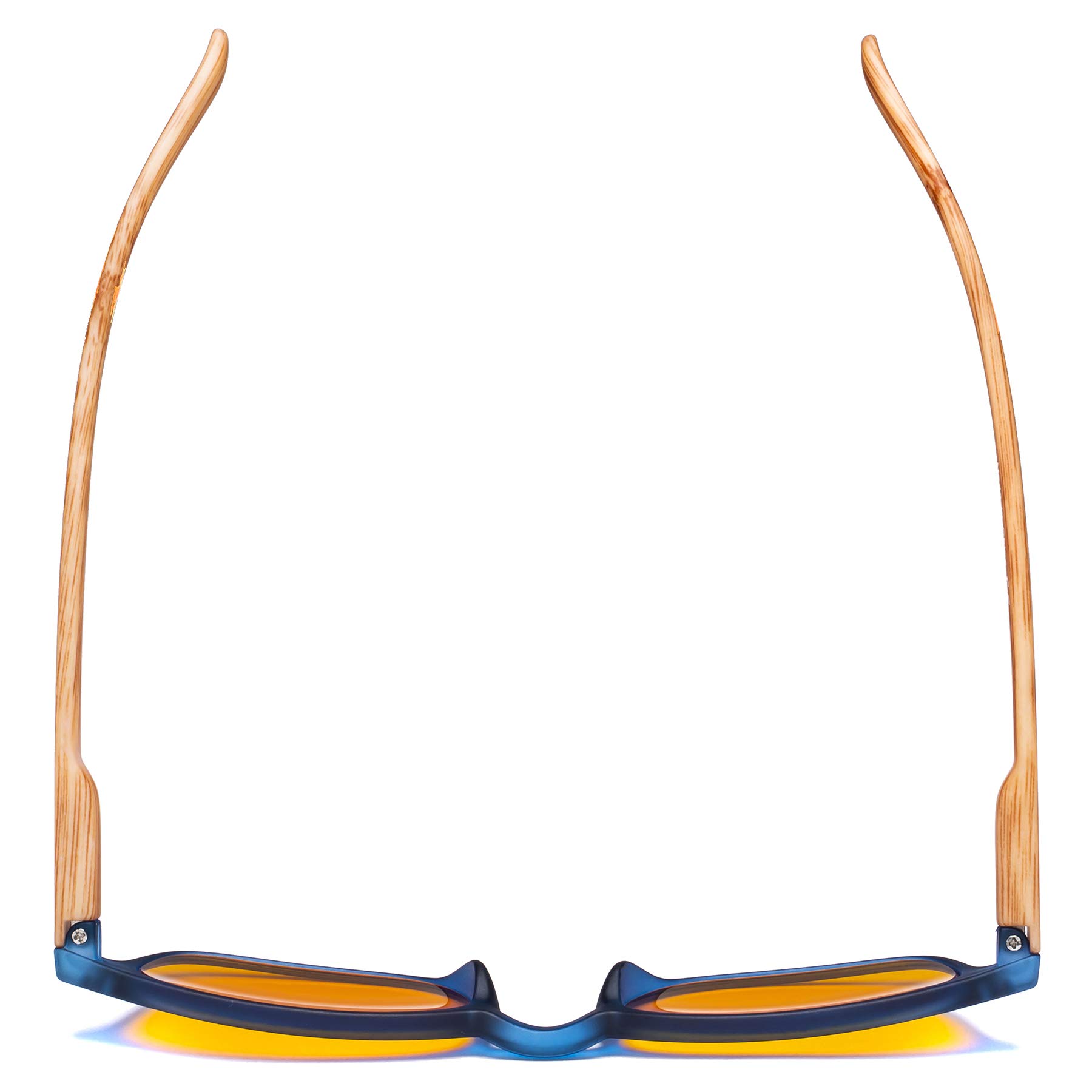 CessBlu Blue Light Blocking Glasses for Computer & Reading - Orange Tinted Anti Eye Strain Glasses with Bamboo-Look Temples - Perfect for Office Work, Gaming & Screen Time