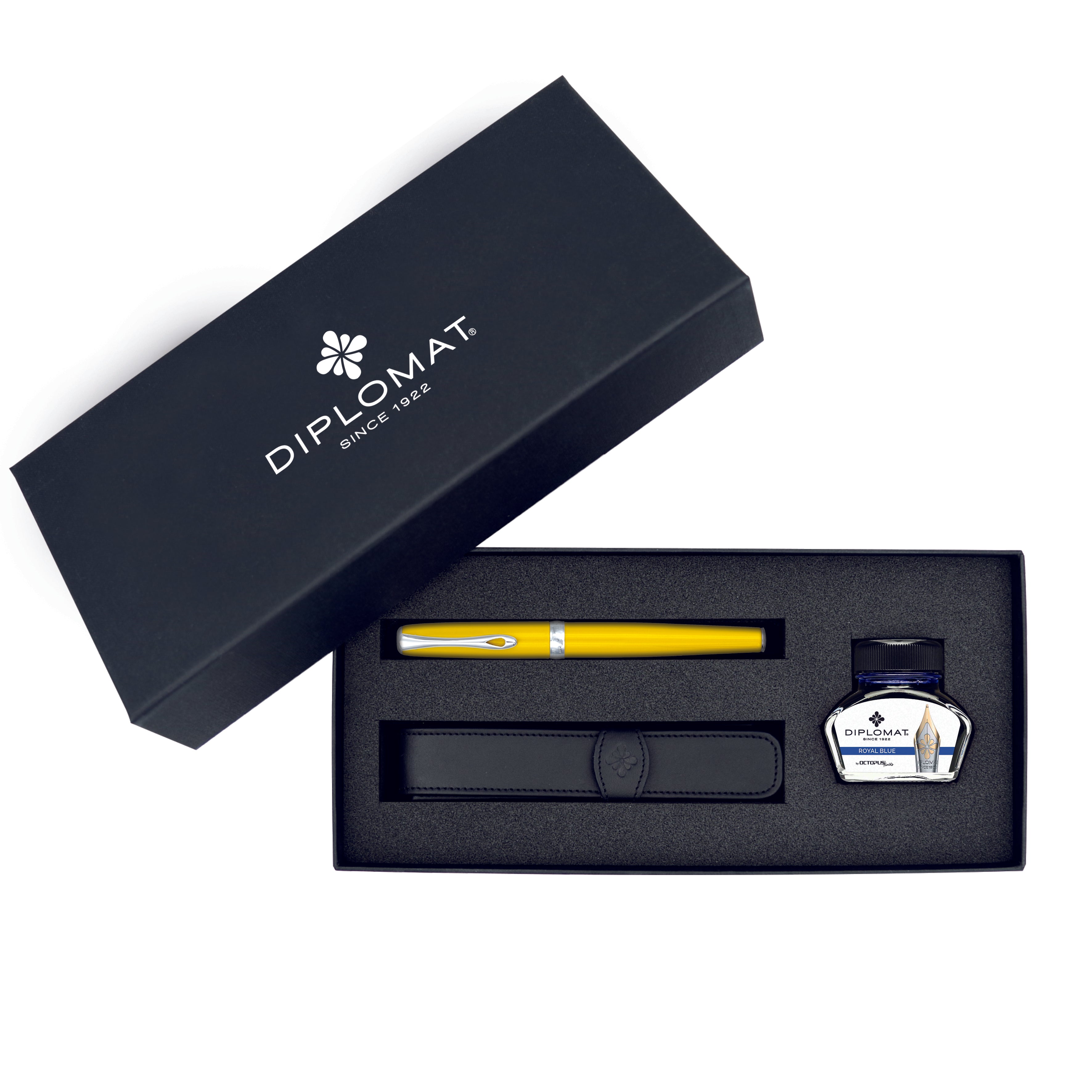 Diplomat Excellence Yellow Luxury Gift Set - Premium Writing Instruments for Professionals & Graduates - Perfect for Corporate Gifts, Awards & Special Occasions