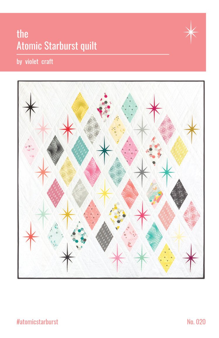 Atomic Starburst Quilt Pattern - 62x66 Inch Foundation Paper Piecing Design for Modern Bedding & Home Decor | Perfect for Quilting Projects, Wall Hangings & Gift Ideas