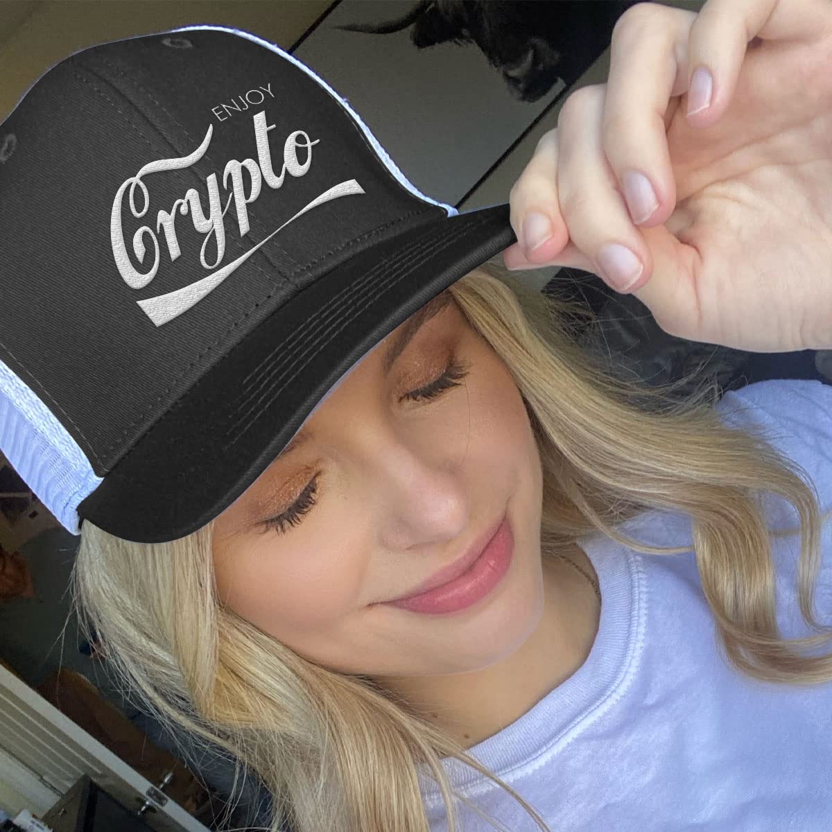 Crypto Back Mesh Baseball Cap for Men & Women - Breathable Adjustable Snapback Hat with Mesh Panels | Perfect for Outdoor Sports, Casual Wear & Everyday Fashion