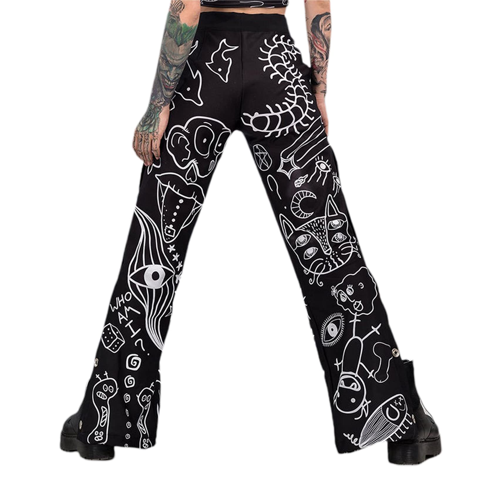 Women's High Waist Vintage Graphic Sweatpants - Y2K Baggy Joggers with 90s Streetwear Print | Fashion Athletic Trousers for Casual Wear, Lounge & Street Style Outfits