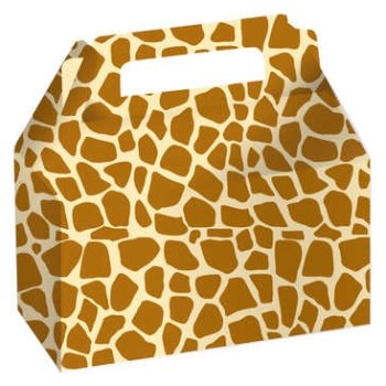 Giraffe Print Cookie and Candy Boxes - 2 Pack Set for Birthday Parties, Baby Showers & Holiday Gift Packaging