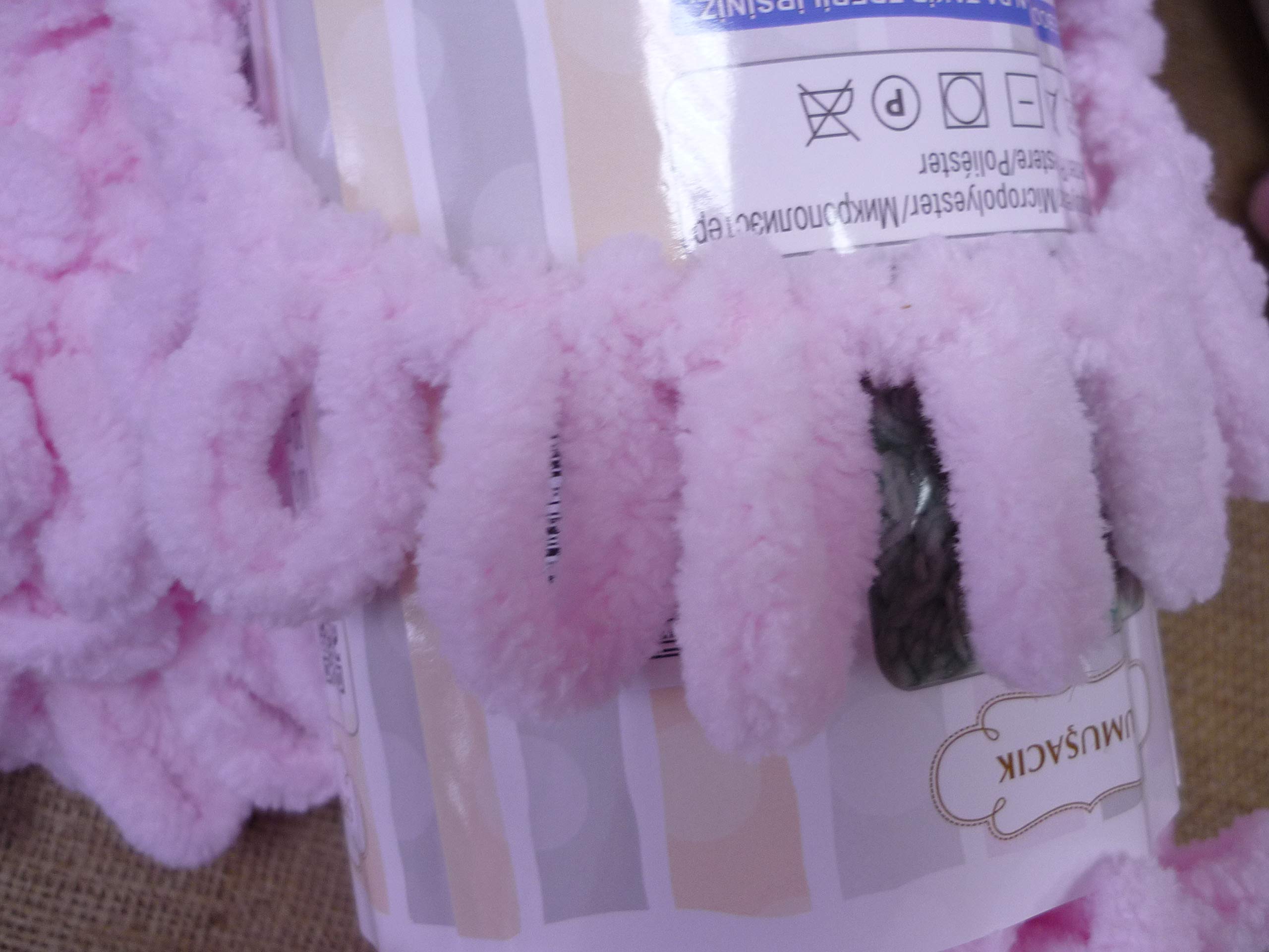 Alize Puffy Finger Loop Yarn - Soft Micropolyester Chenille Chunky Knitting Yarn for Handmade Blankets (No Needles Required) - Pre-Looped for Fast & Easy Knitting - Beginner Friendly Craft Yarn - 1 Skein (100g/31yd) - Baby Pink - Perfect for DIY Blankets, Scarves & Home Decor Projects