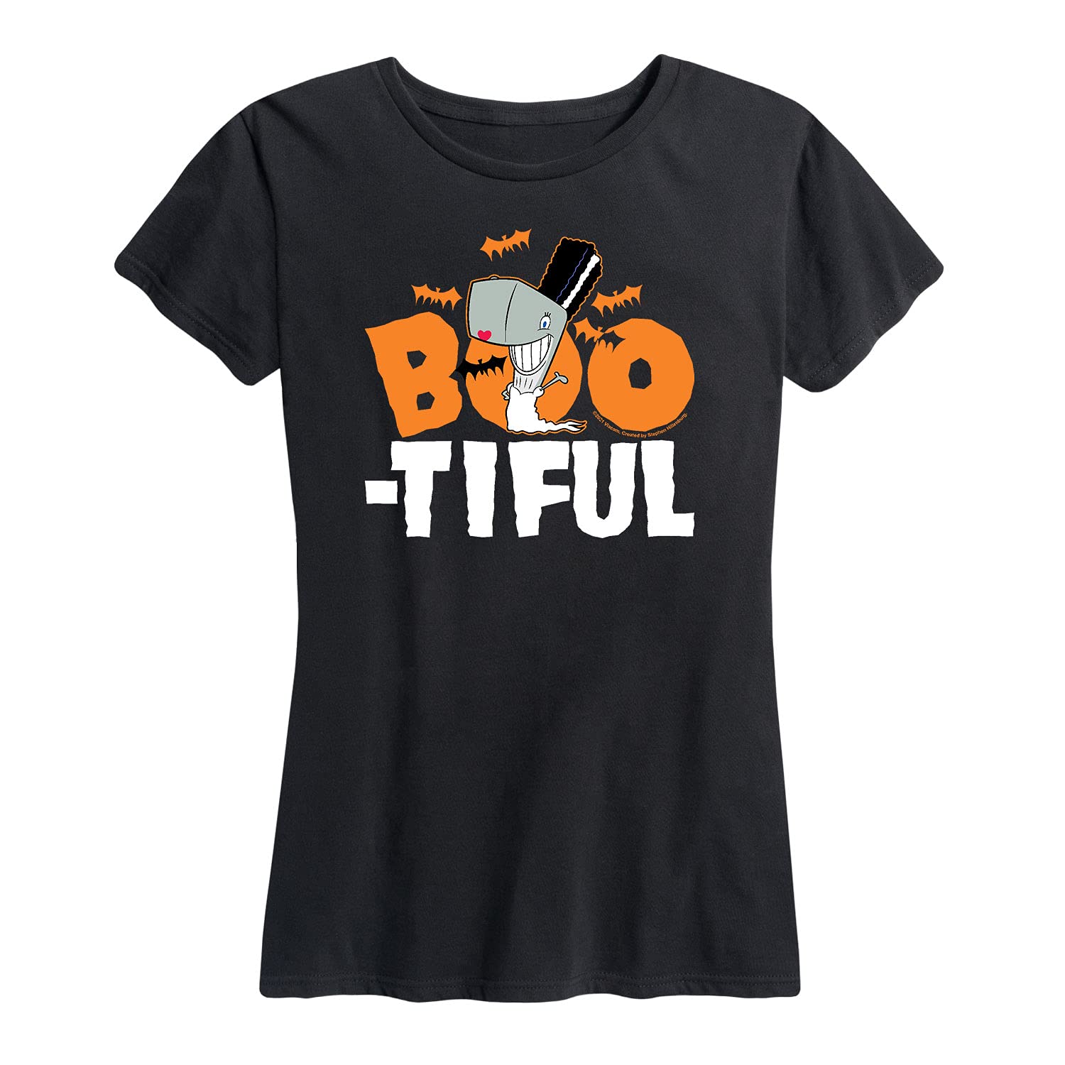 HYBRID APPAREL Women's Spongebob Squarepants Boo-Tiful Halloween Graphic T-Shirt - Short Sleeve Casual Tee for Costume Parties & Everyday Wear