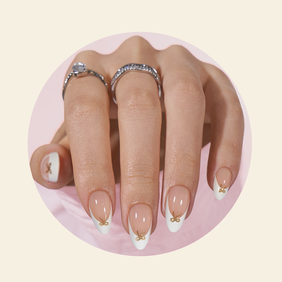 Mitty Bow Press on Nails - Elegant Artificial Nails with Bow Design for Women | Perfect for Parties, Weddings & Special Occasions