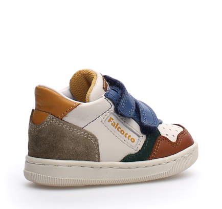 Falcotto Kids' Klip Fashion Sneakers for Boys and Girls - Cognac & Milk Color - Comfortable & Stylish for School, Play & Everyday Wear