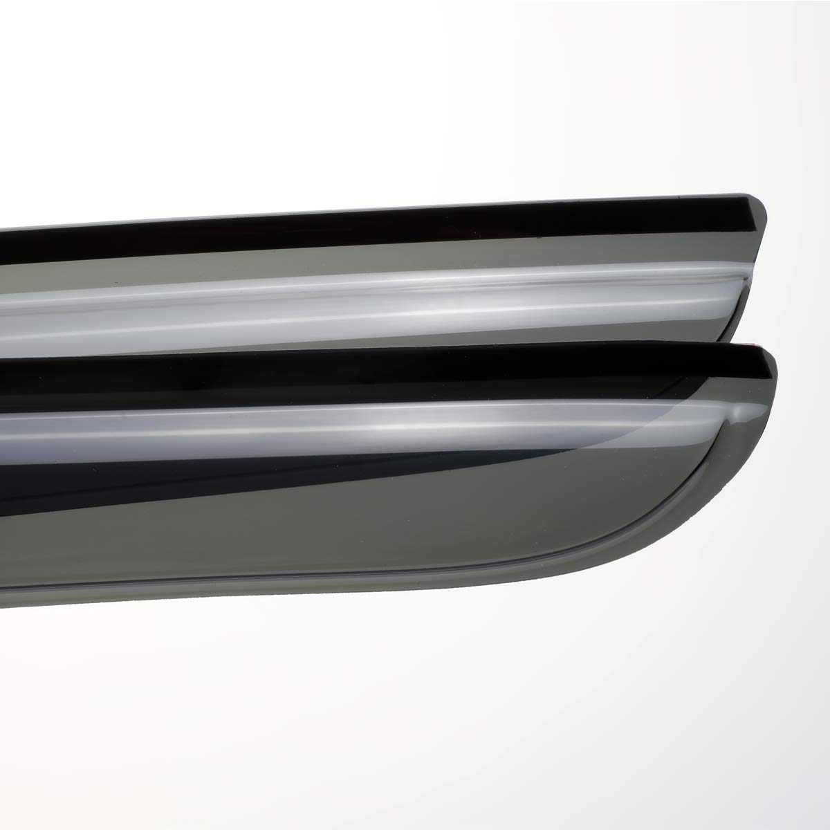 4pcs Durable Dark Smoke Window Rain Guards - Shatterproof Outside Mount Wind Deflectors for 2007-2016 GMC Acadia & 2007-2010 Saturn Outlook (Part# 94632) | Weather Protection & Enhanced Style for Your SUV