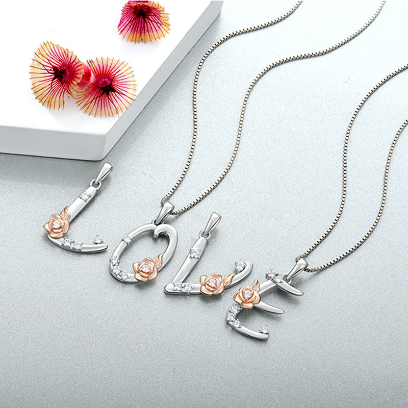 925 Sterling Silver Necklace for Women - Personalized Initial Pendant with Zircon - Elegant Collarbone Chain Jewelry Gift for Her - Perfect for Birthdays, Anniversaries and Special Occasions