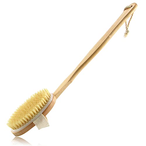 Ubersweet® Long Handle Bath Brush with Soft Bristles - Exfoliating Body Scrubber for Wet & Dry Brushing - Gentle Skin Massager for Shower, Spa & Self-Care Routine - Perfect for Back, Legs & Body Exfoliation