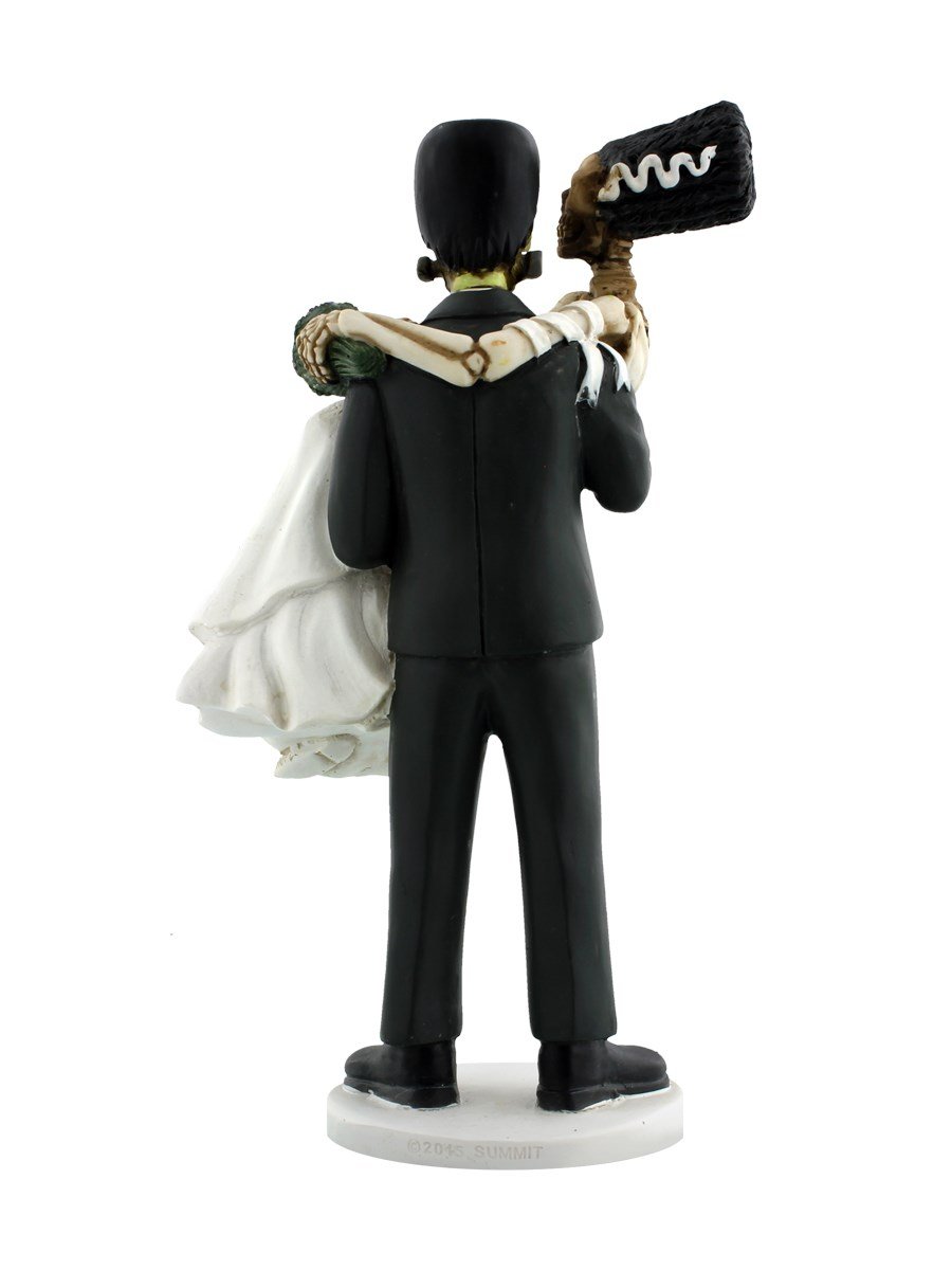 YTC Summit Frankenskull and Bride Figurine - Gothic Horror Collectible Statue for Home Decor, Halloween Display, and Horror Movie Fan Gifts