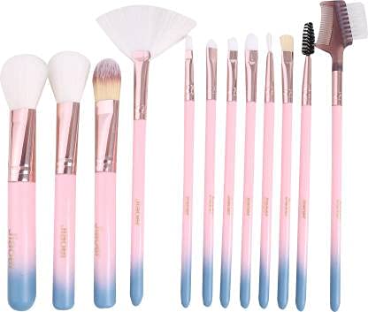 Professional 12-Piece Makeup Brush Set with Storage Barrel - Soft Pink for Flawless Foundation, Contouring & Eyeshadow Application | Perfect for Travel & Everyday Makeup